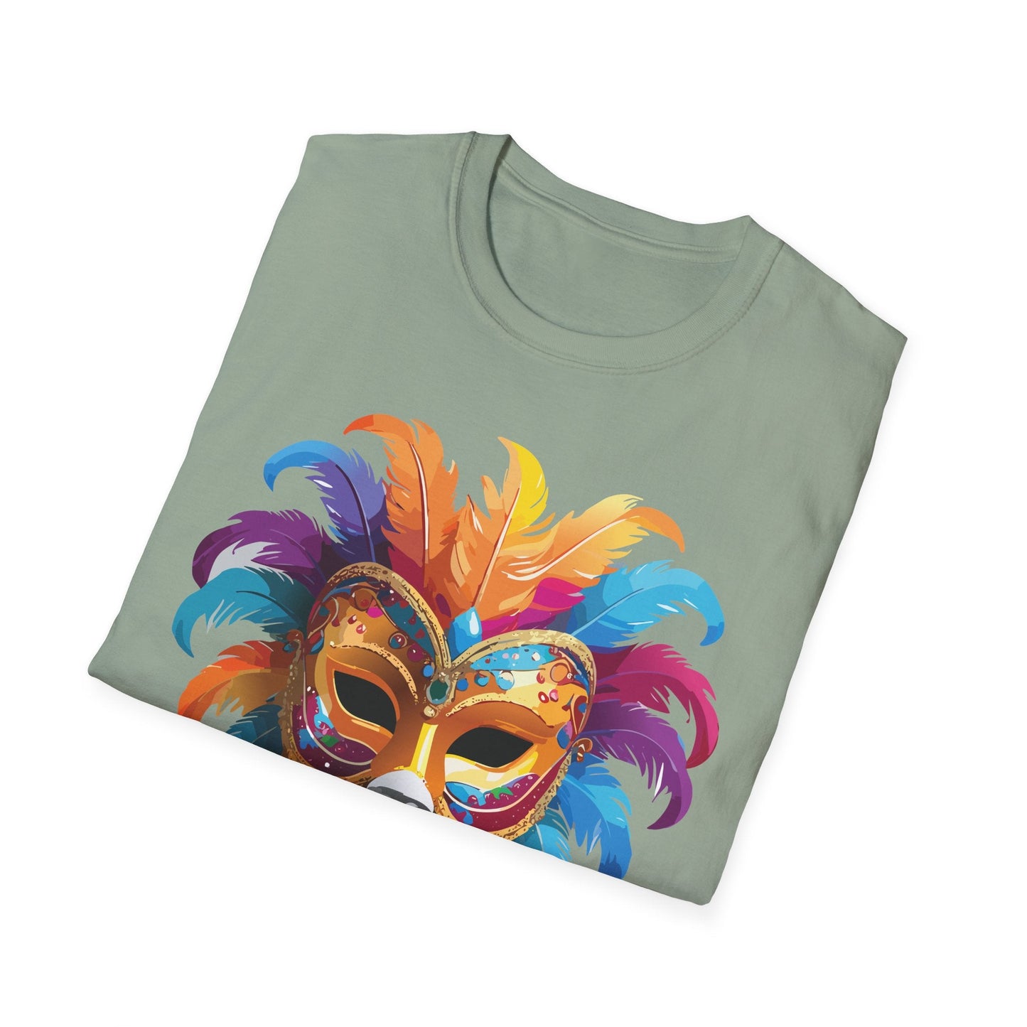 Mask Tee Shirt Unisex Masquerade Design Art Graphic Gildan Softstyle 64000 Cotton Tee