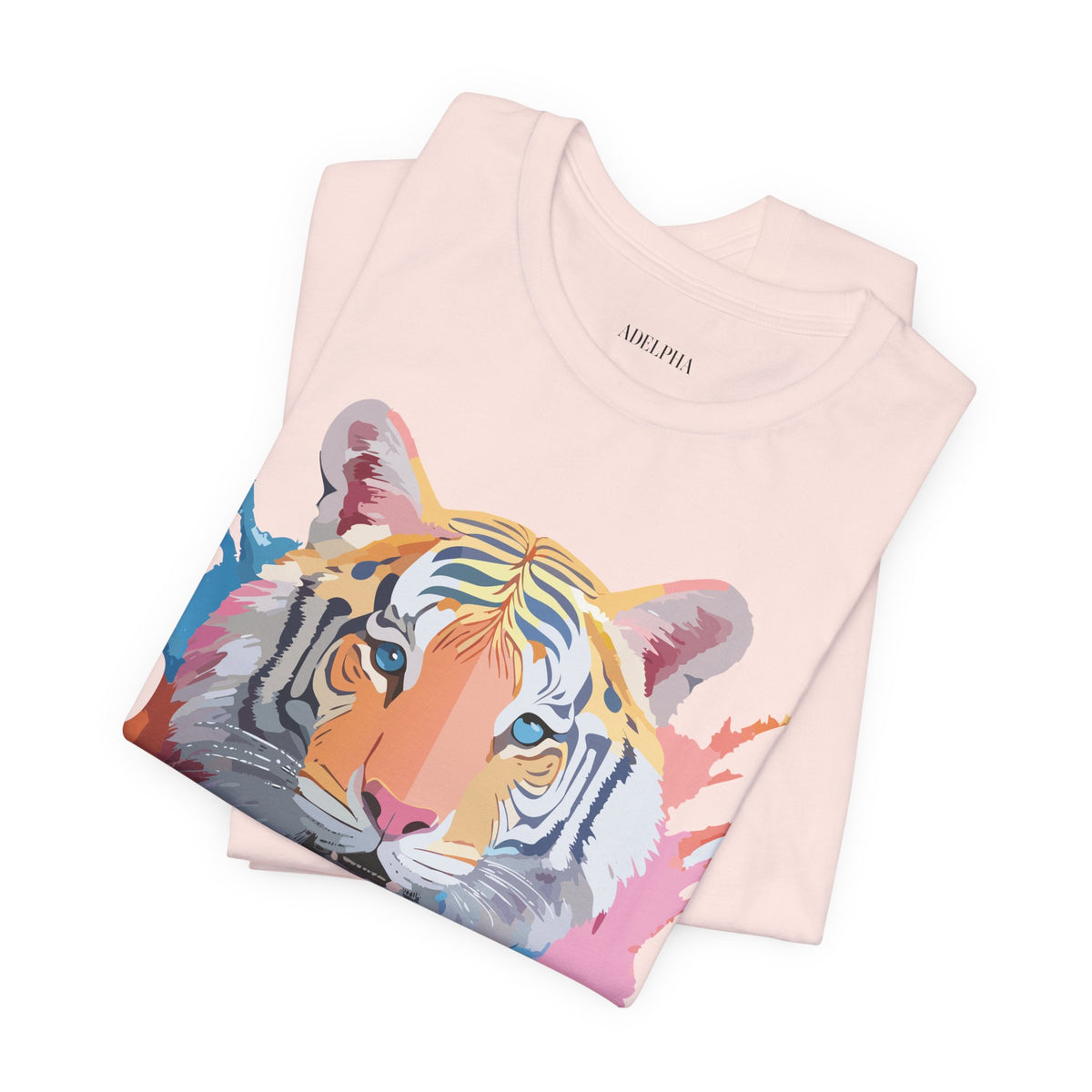 Tiger Graphic Unisex Cotton Bella+Canvas Tee with Art Animal Design e56
