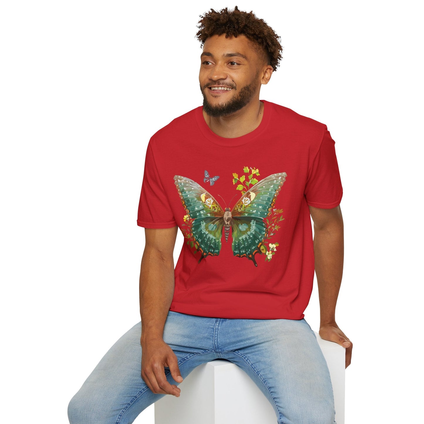 Butterfly Shirt Unisex T Shirt Monarch Print Gildan Softstyle 64000 Comfortable Everyday Wear