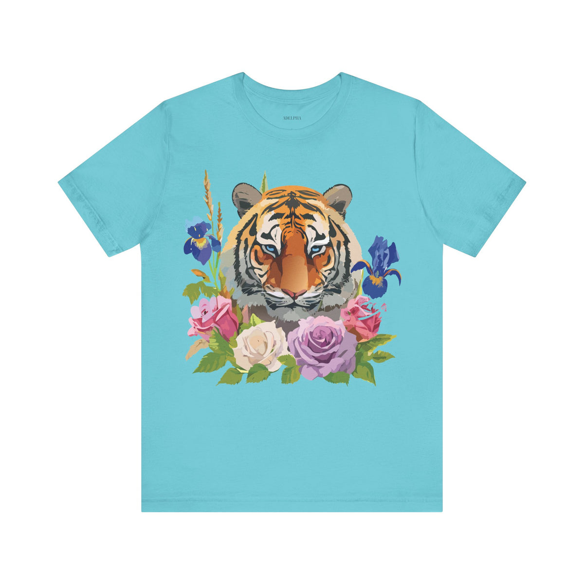 Tiger Graphic Unisex Cotton Bella+Canvas Tee with Art Animal Design d92