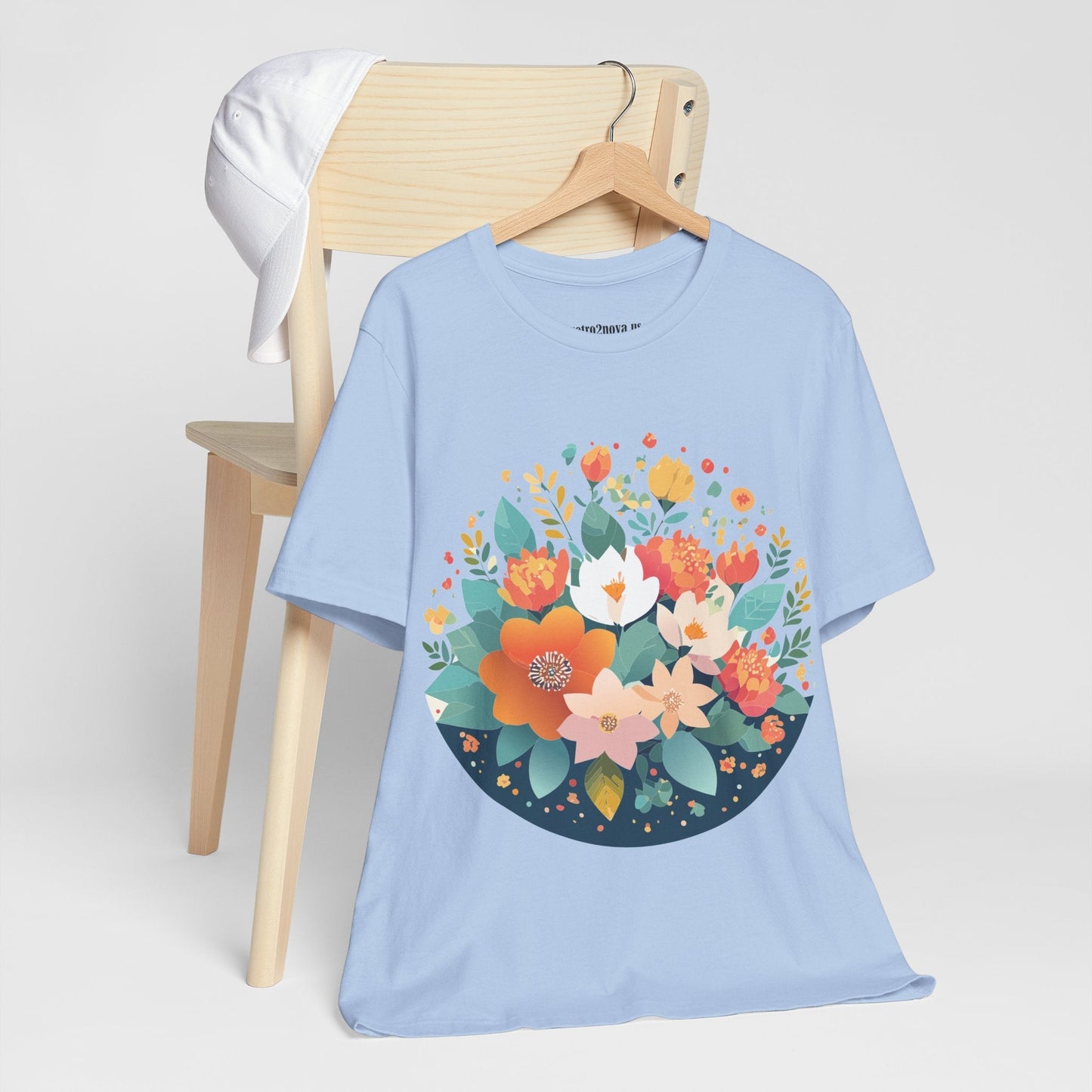 Floral Flowers Shirt Unisex Lightweight Breathable Jersey Tee Floral Pattern Short Sleeve