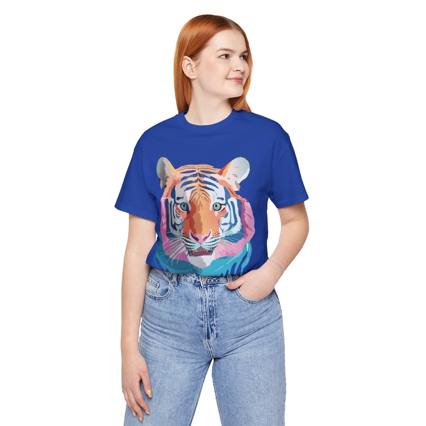 Tiger Graphic Unisex 100 Cotton Vintage Art with Animal Tee 17