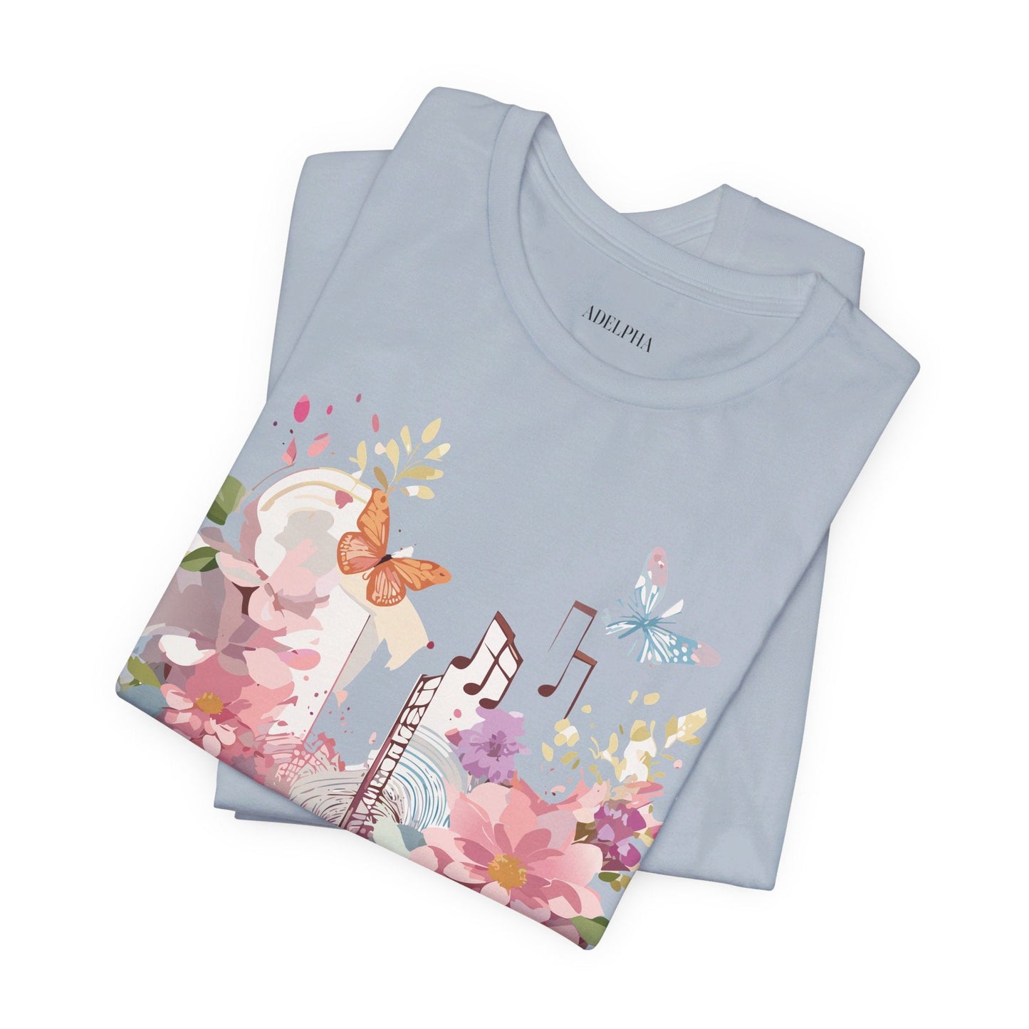 Music Graphic Unisex 100 Cotton Vintage Art with Musical Elements Tee 122