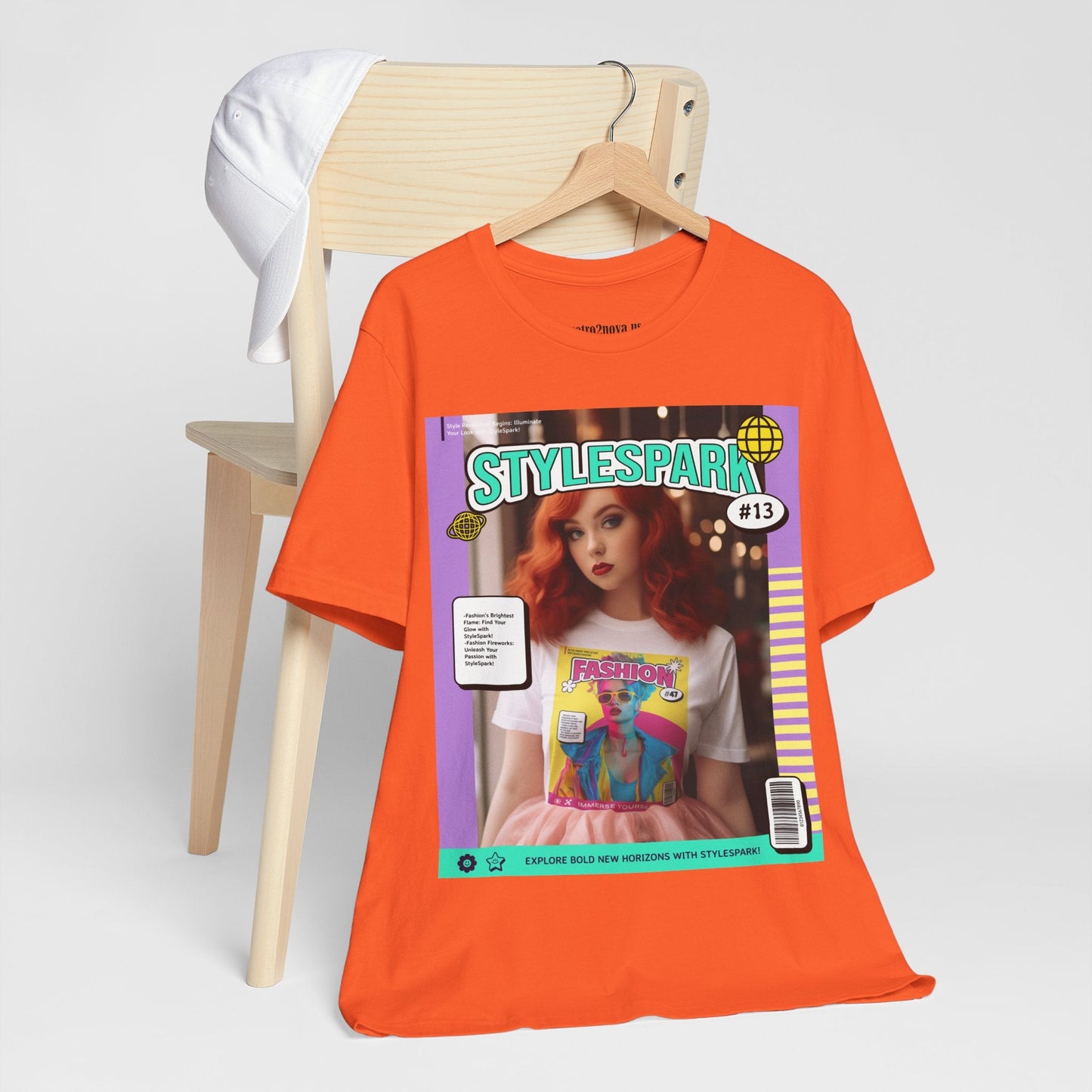 Magazine Cover Shirt Unisex Short Sleeve Tee Bold Vibrant Print Wearable Art