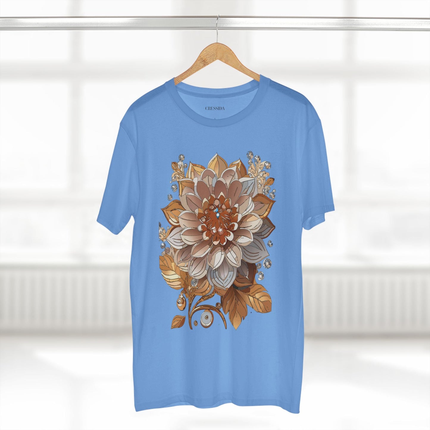 Floral Graphic T-Shirt Unisex 100 Cotton Art Design with Antique Flowers Tee 1