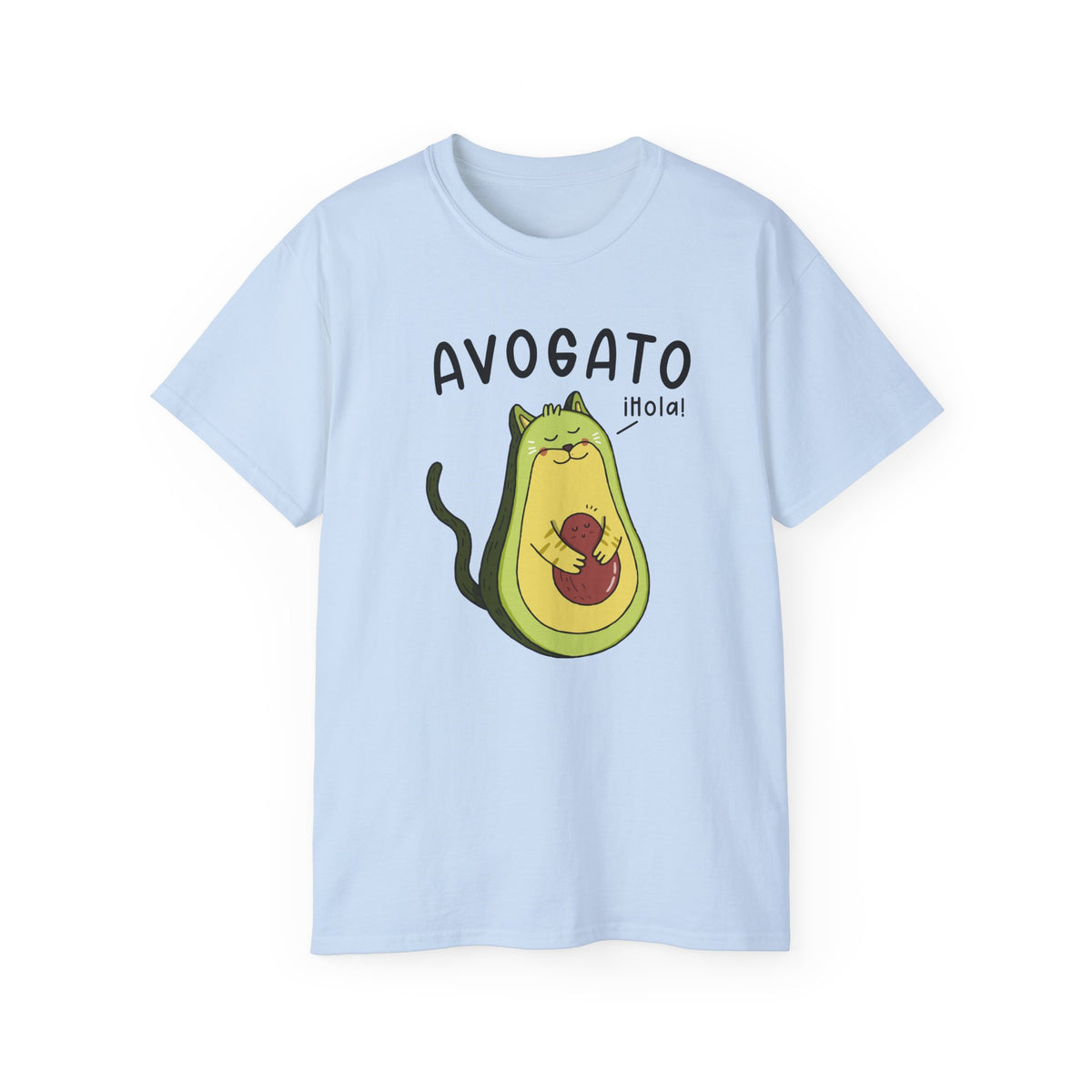 Avogato Avocado Cat Tee | Cute Avocado Cat Illustration