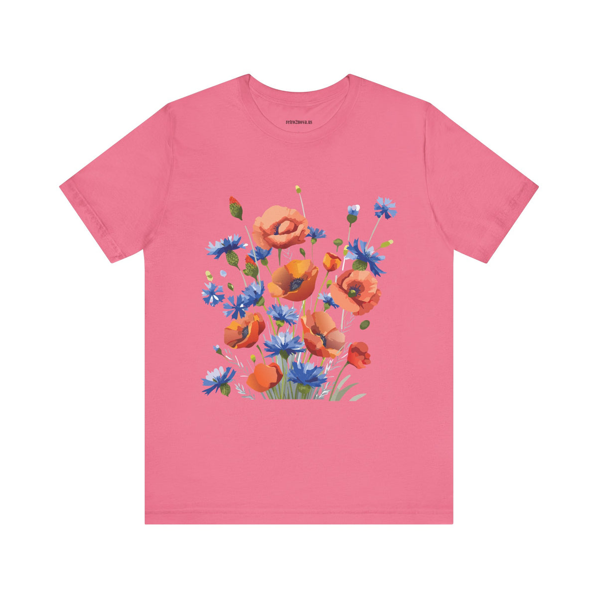 Floral Graphic Unisex Cotton Bella+Canvas Tee with Flowers Design ab8