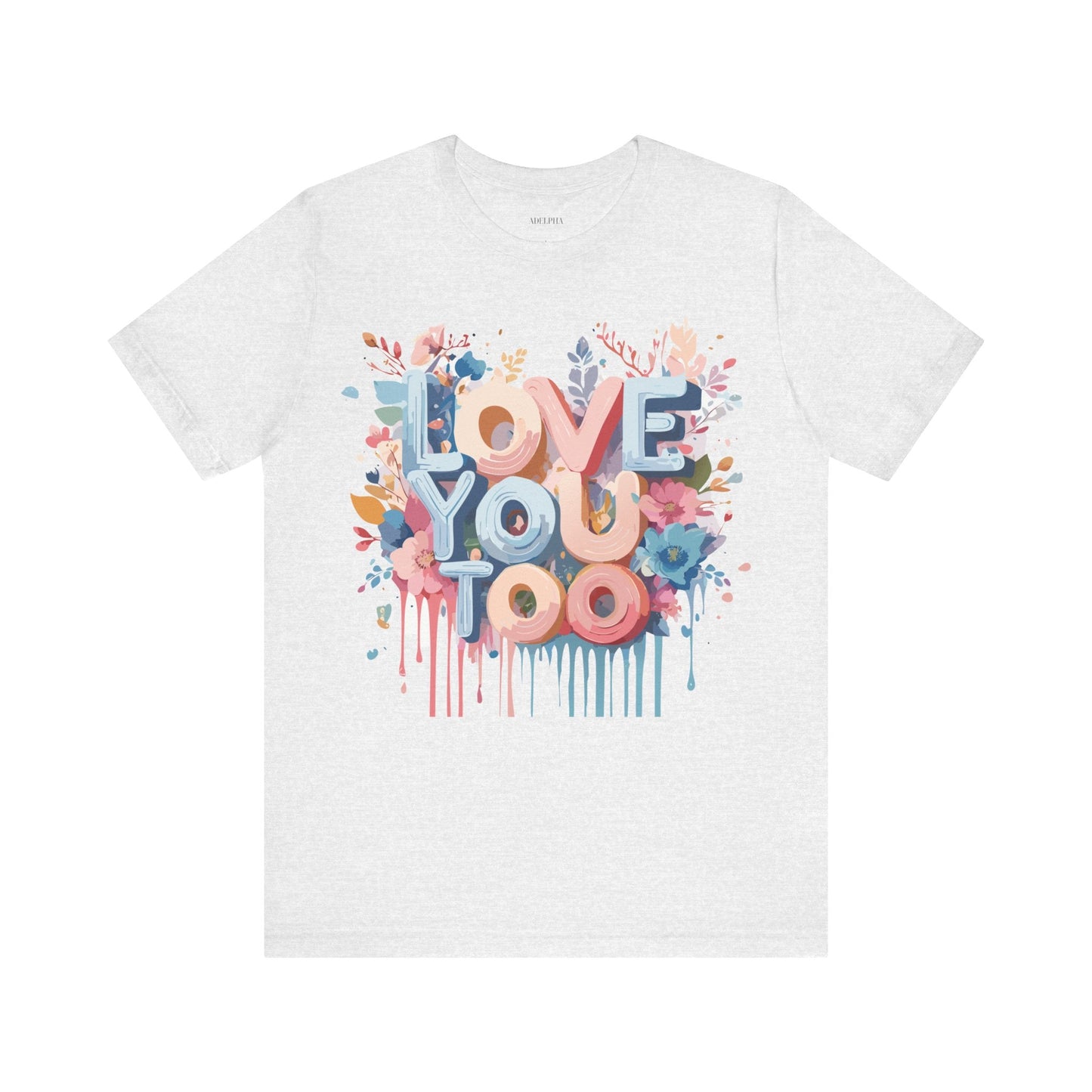 Valentine Day Graphic Unisex 100 Cotton Vintage Artwork with Love and Flower Design Tee 41
