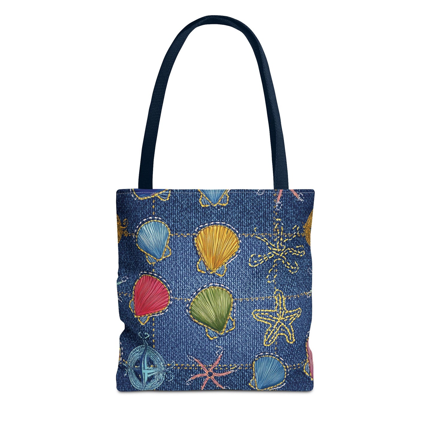 Denim Fabric Imitation Print Unisex Canvas Bag Poly Spun 3 Sizes Tote Bag 182-25