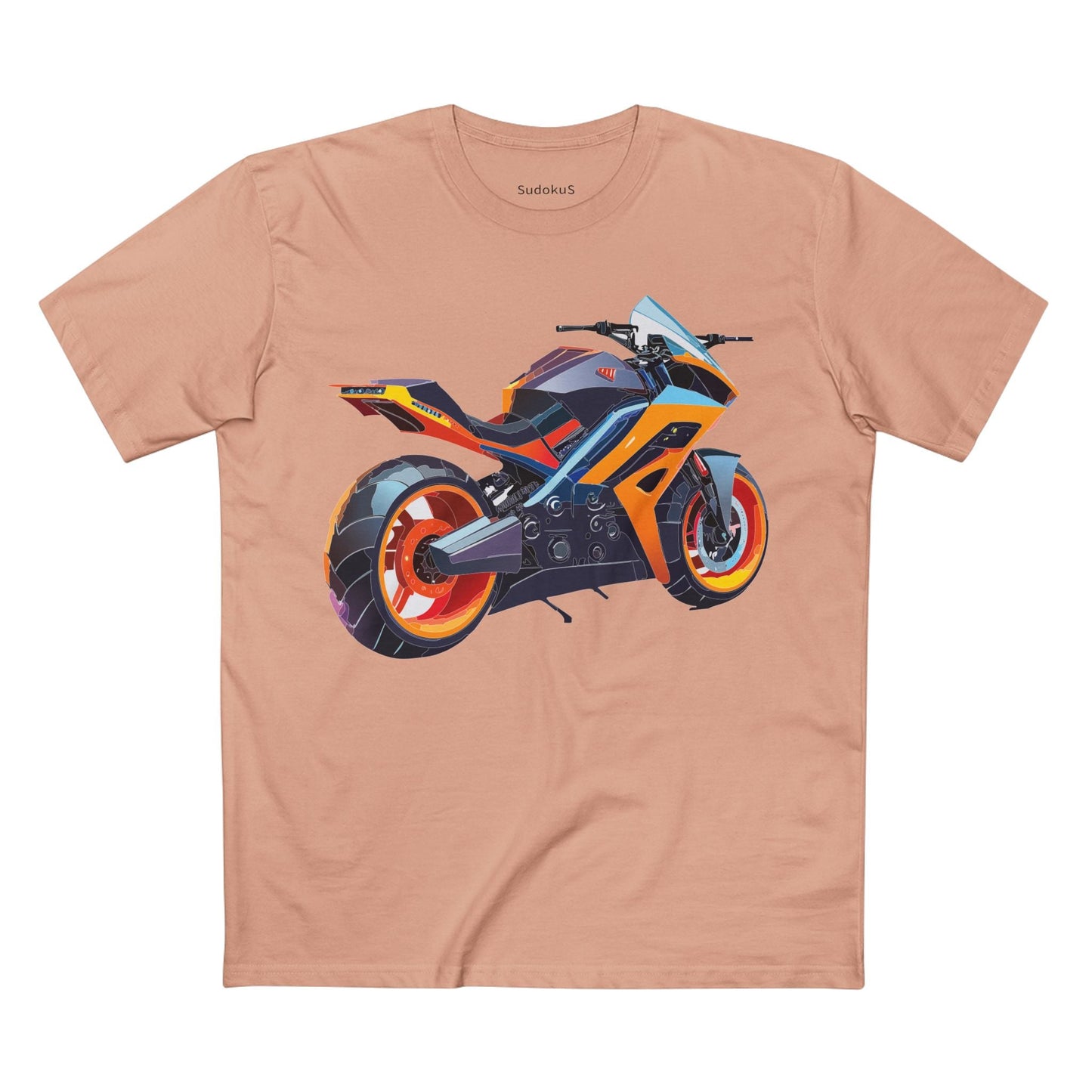 Moto Bike Graphic Unisex 100 Cotton Staple Tee 30