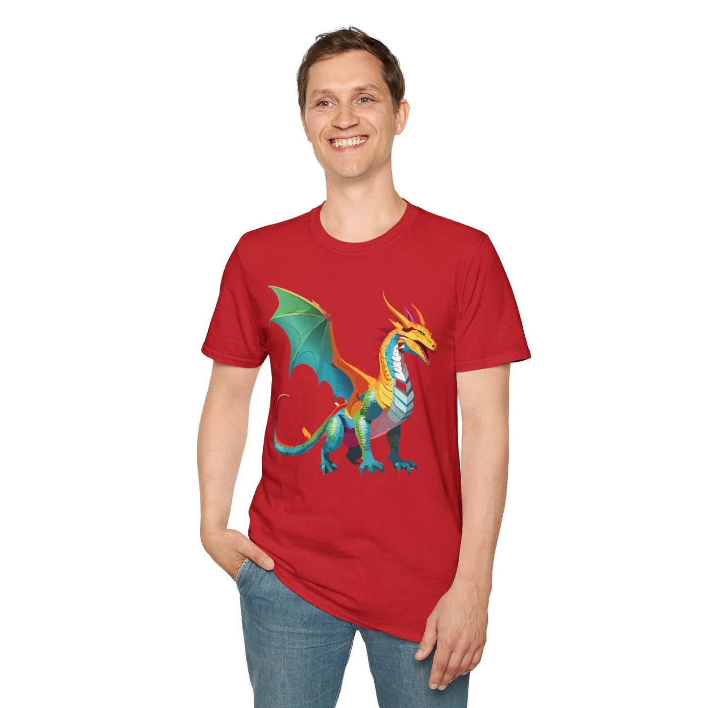 Dragon Graphic Unisex Cotton Softstyle Art Design Tee With Animals 8
