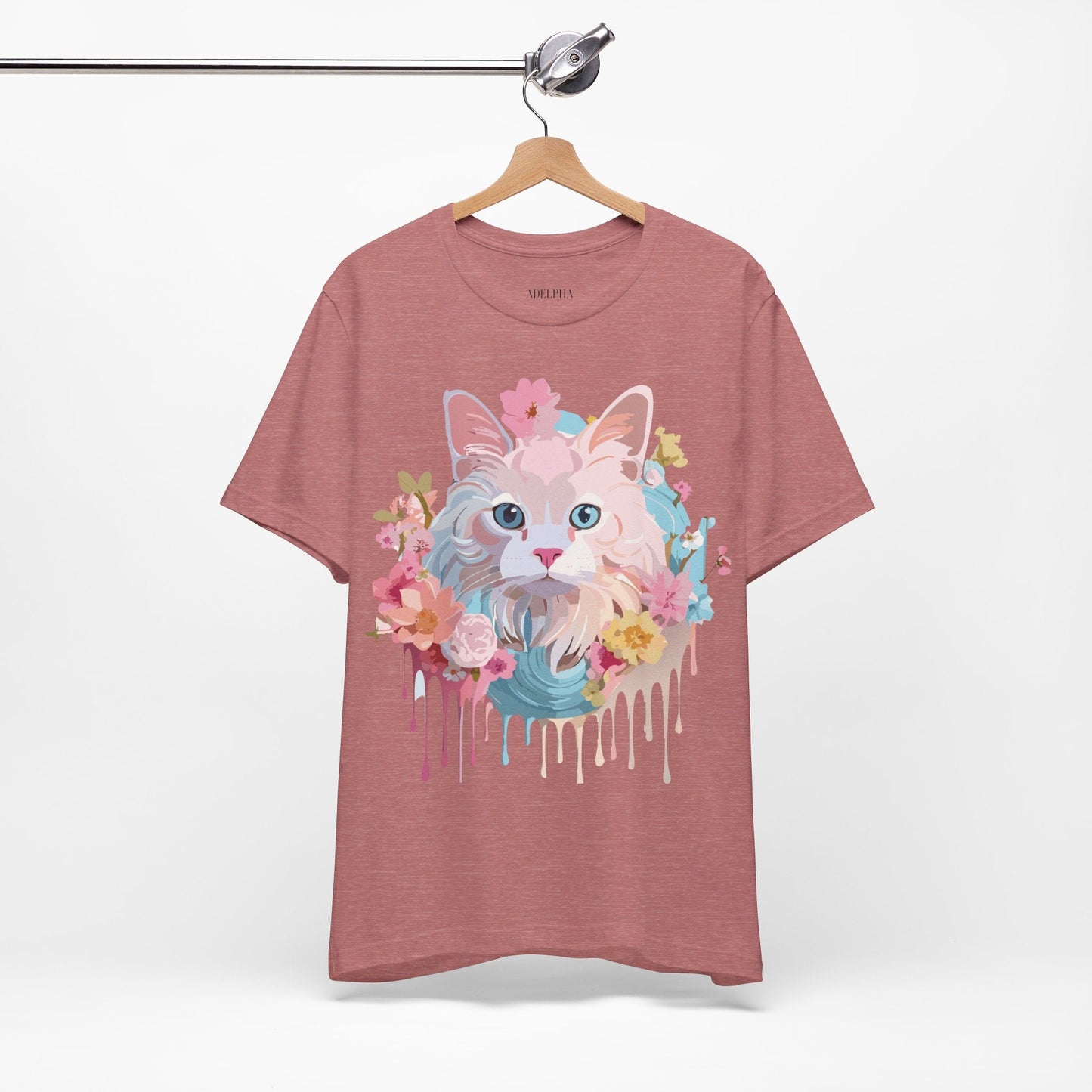 Cat Graphic T Shirt Unisex Short Sleeve Vintage Adelpha Art Tee
