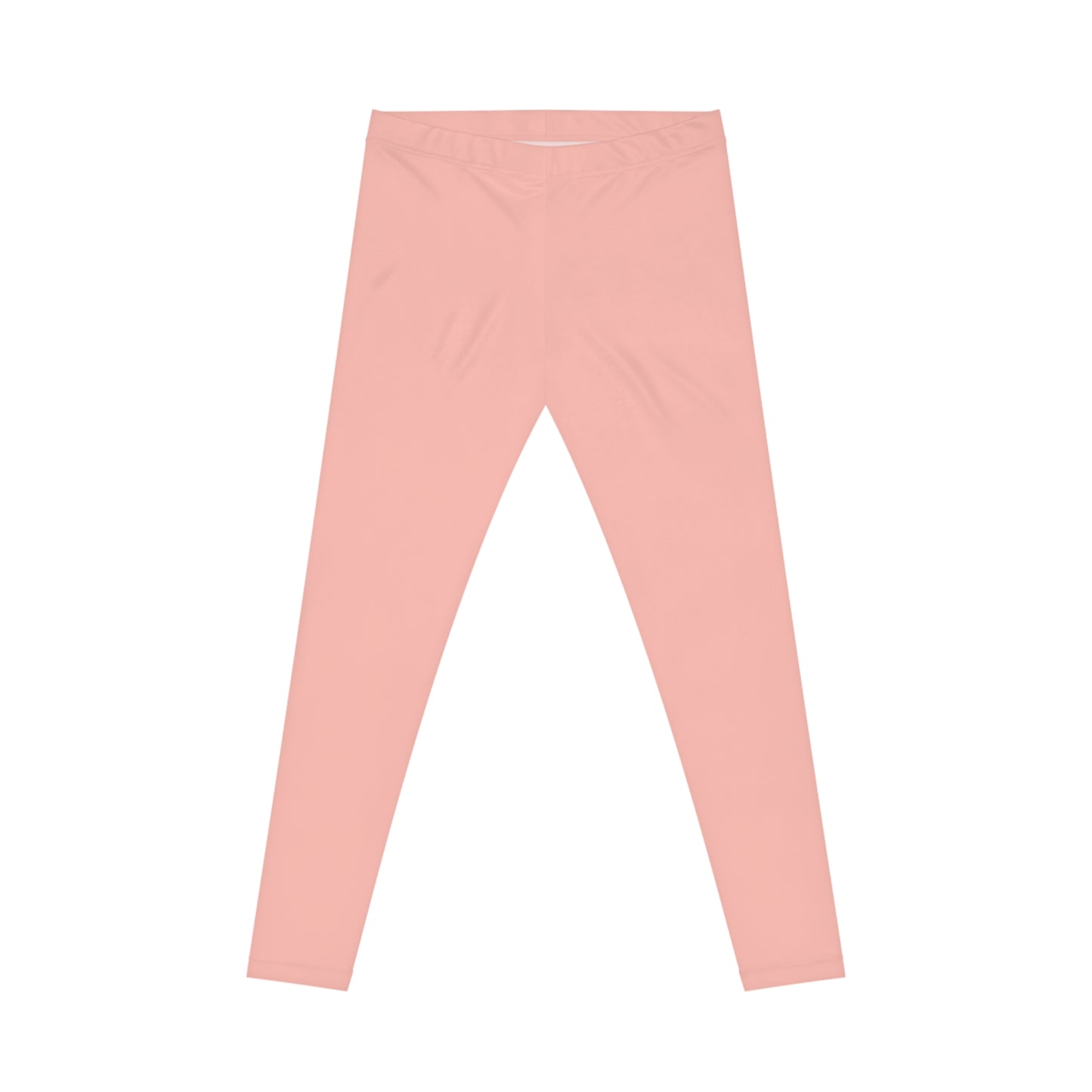 Powder Blush Rose Color Women's Poly-Span Casual Leggings XS-2XL
