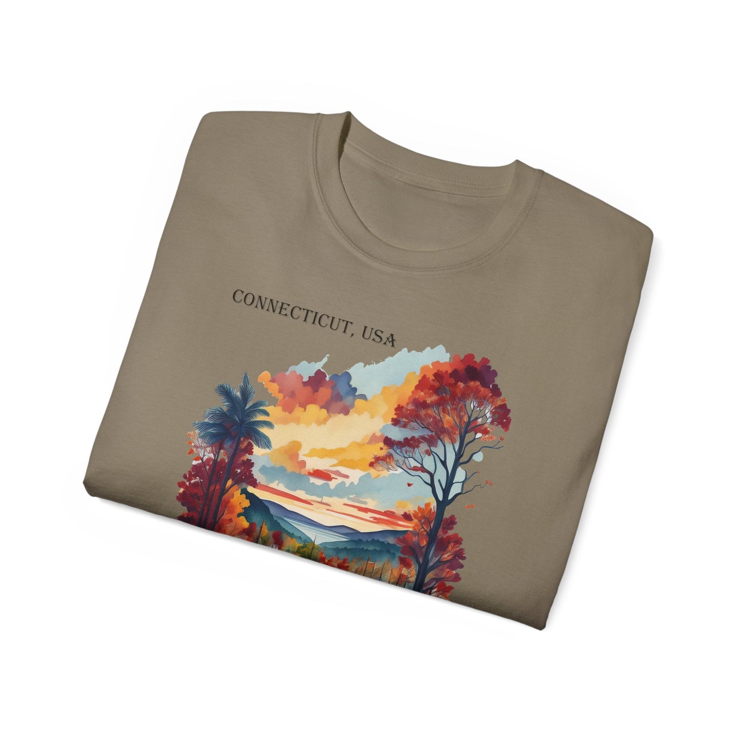 Connecticut Graphic Unisex Cotton T‑Shirt 1