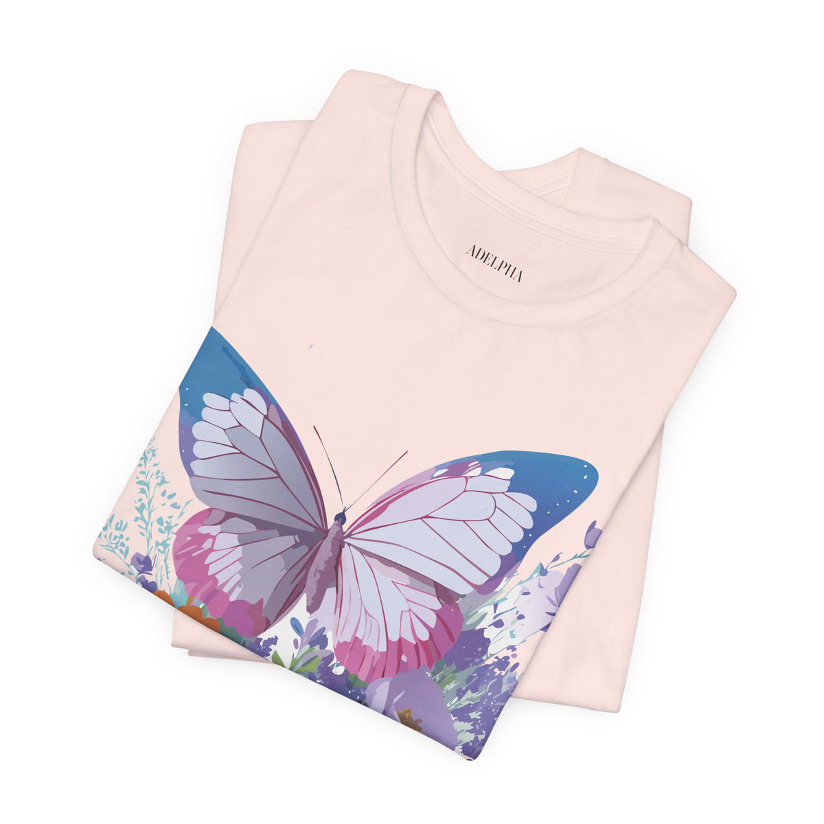 Butterfly Graphic Unisex Cotton Bella+Canvas Tee with Art Design n102