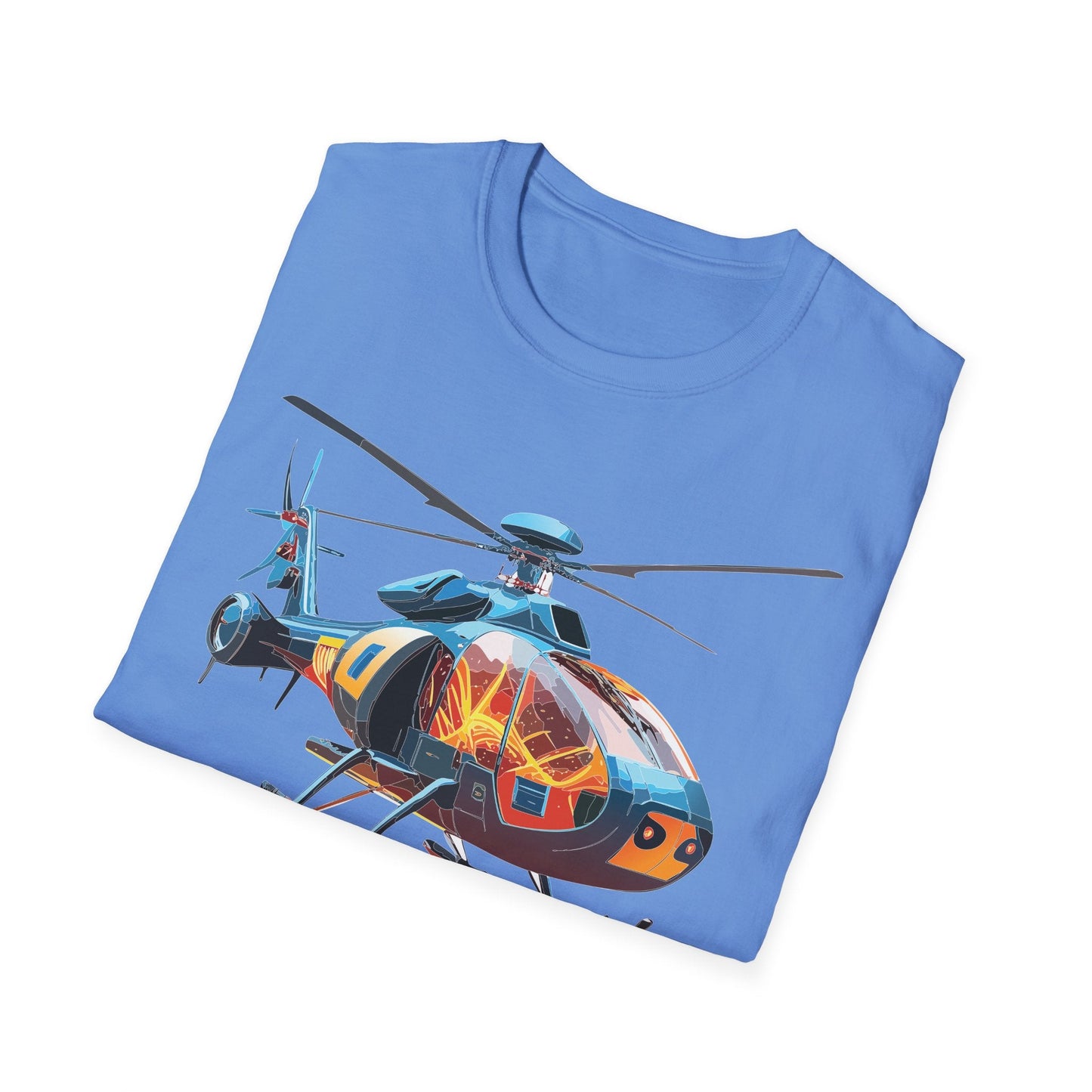 Helicopter Chopper Shirt Unisex Gildan Softstyle 64000 Short Sleeve Tee For Everyday Wear