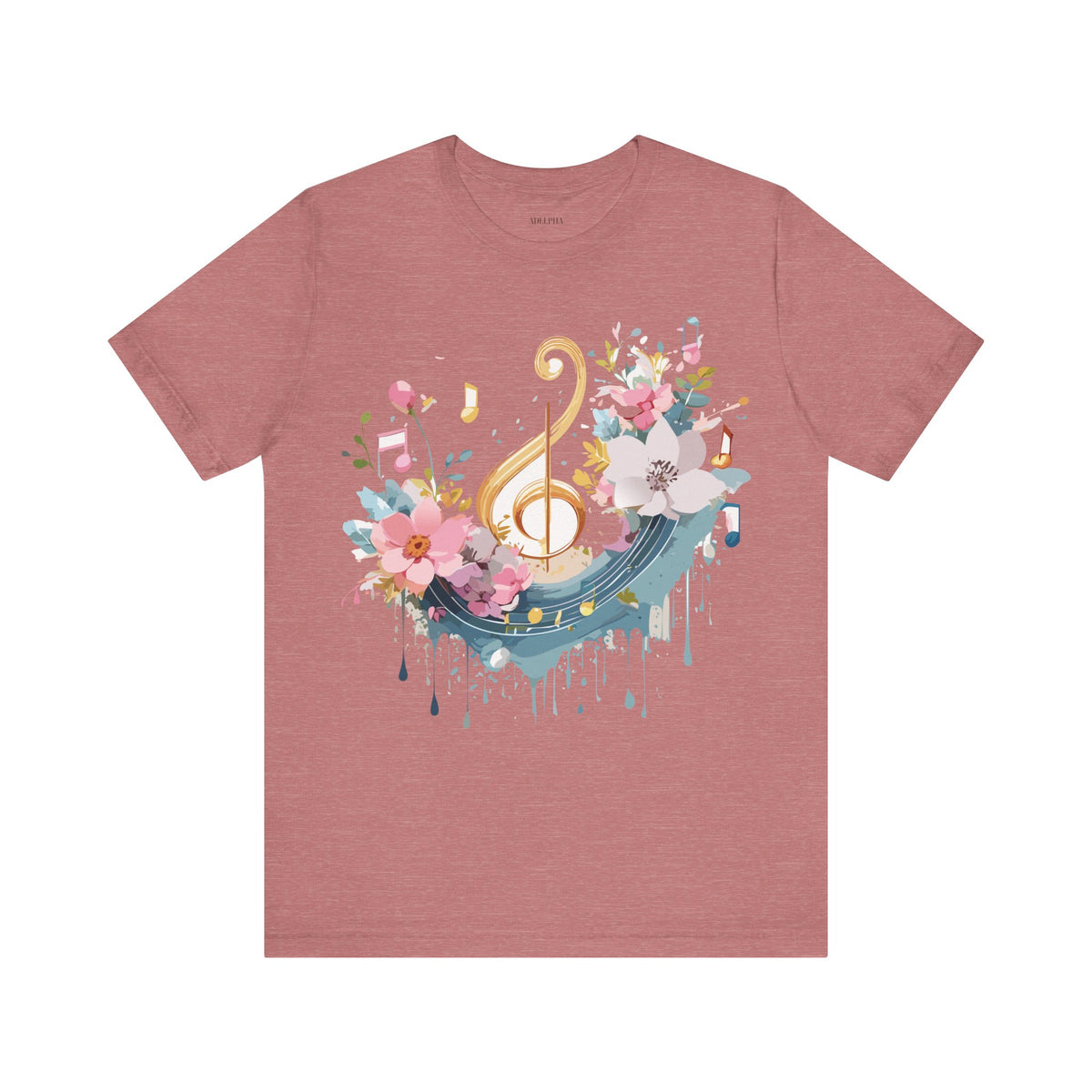 Music Graphic Unisex Cotton Bella+Canvas Tee with Art Design n194