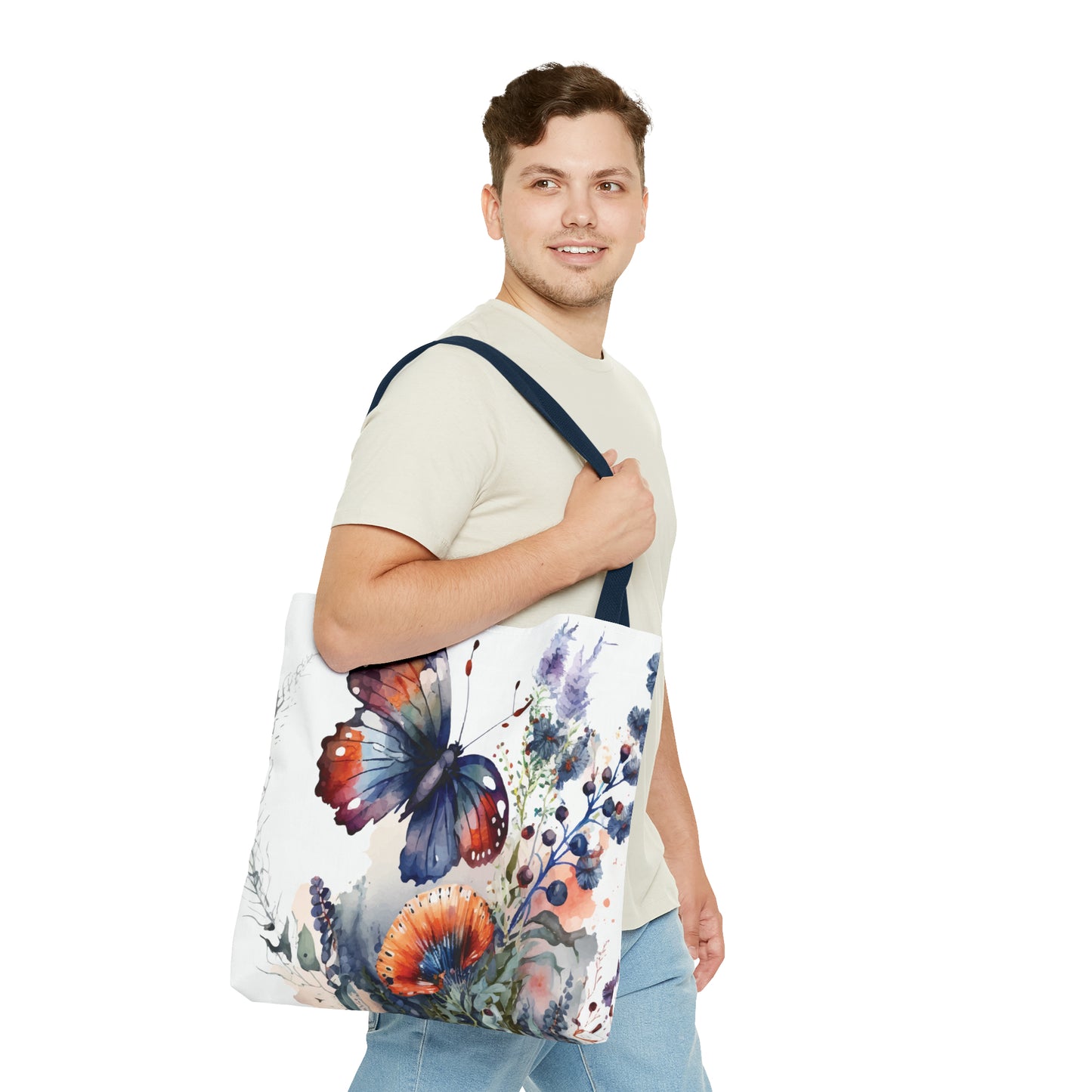 Canvas Bag with Butterfly Prints