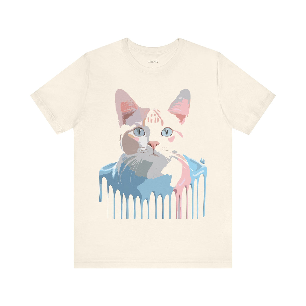 Cat Graphic Unisex Cotton Bella+Canvas Tee with Art Animal Design d04