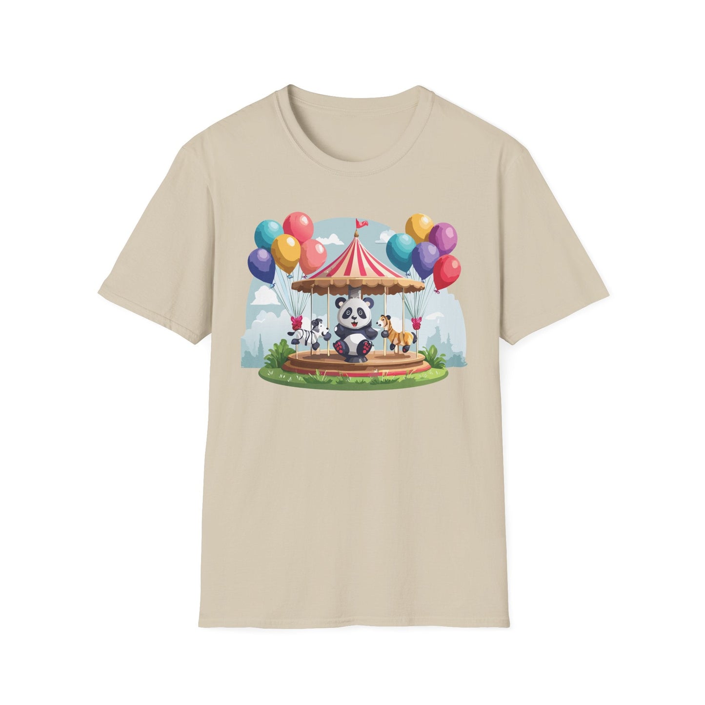Unisex Panda Shirt Panda Tee Animal Print T Shirt Softstyle 64000 Gildan 100 Percent Ring Spun Cotton