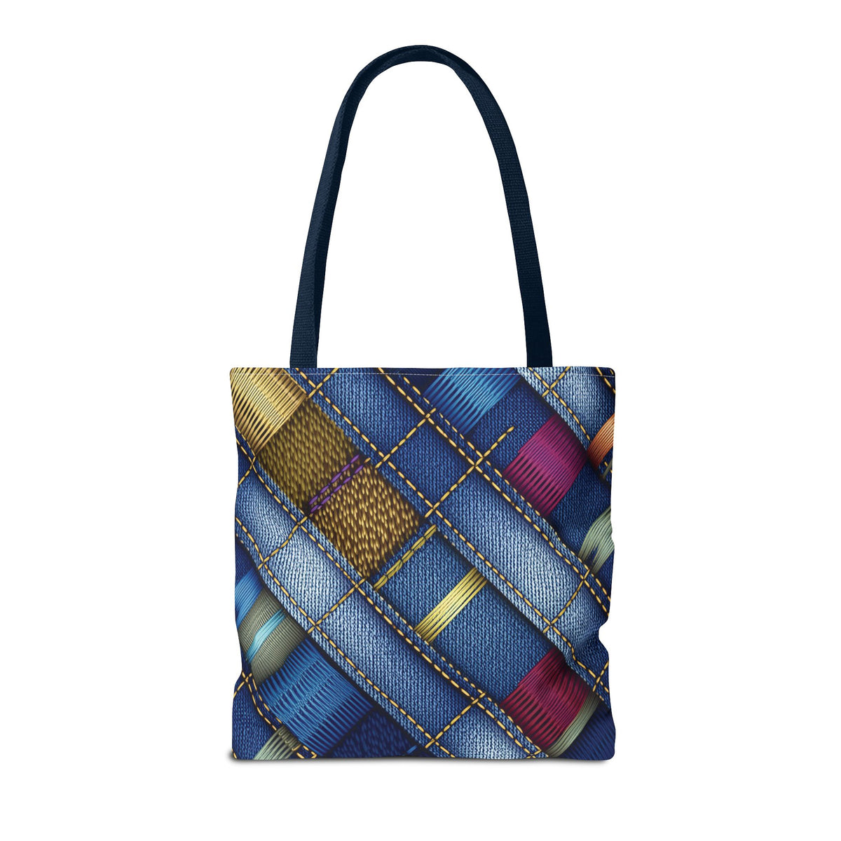 Denim Fabric Imitation Print Unisex Canvas Bag Poly Spun 3 Sizes Tote Bag 148