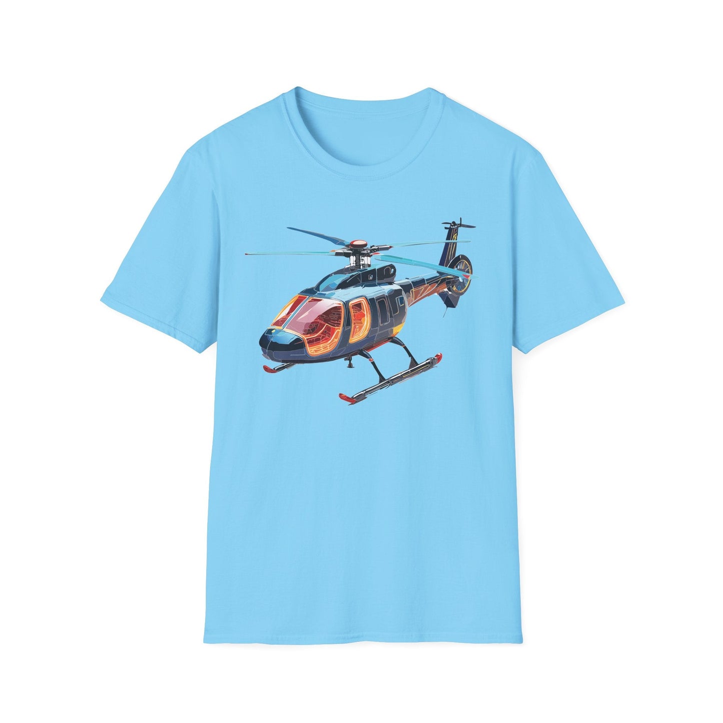 Chopper Helicopter Graphic Unisex Cotton Softstyle Short Sleeve Tee 6