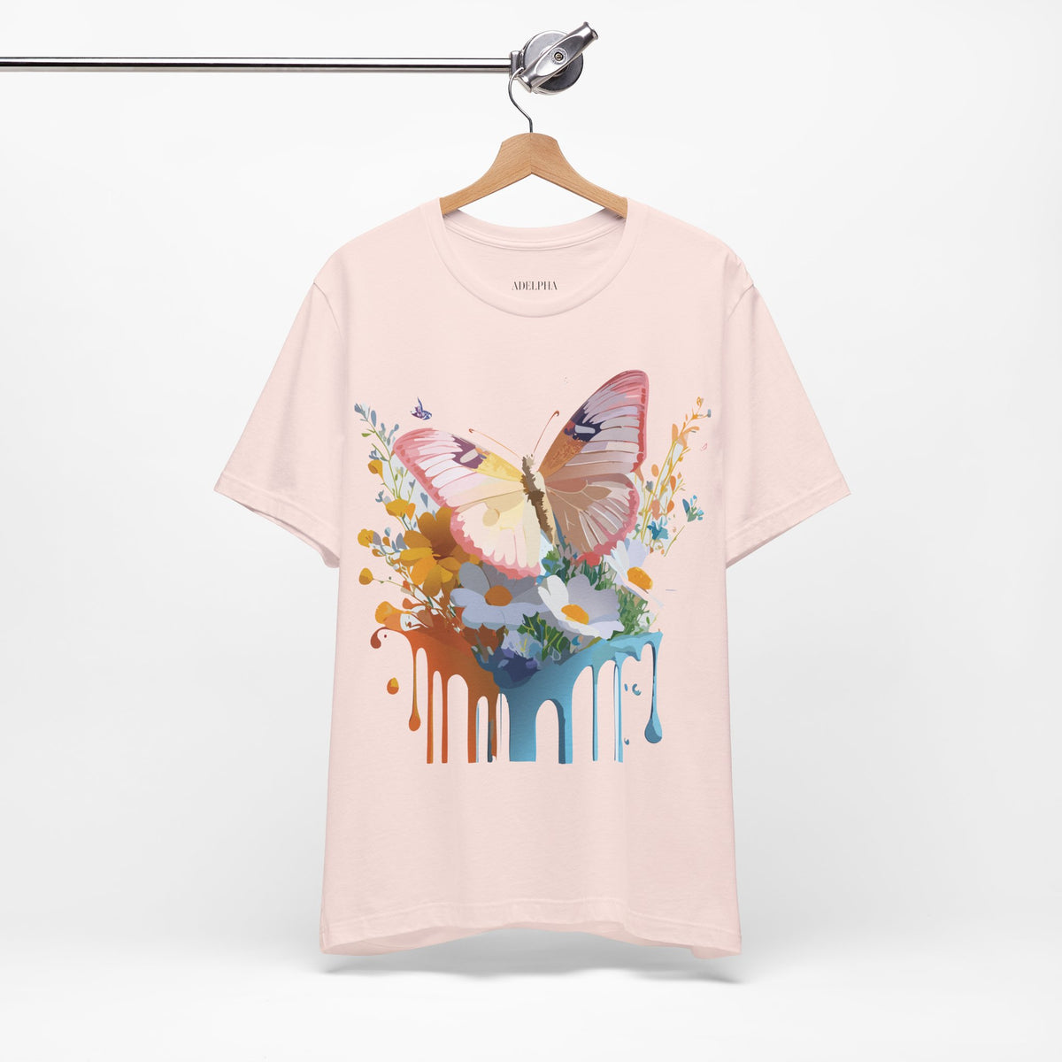 Butterfly Graphic Unisex Cotton Bella+Canvas Tee with Art Design n108