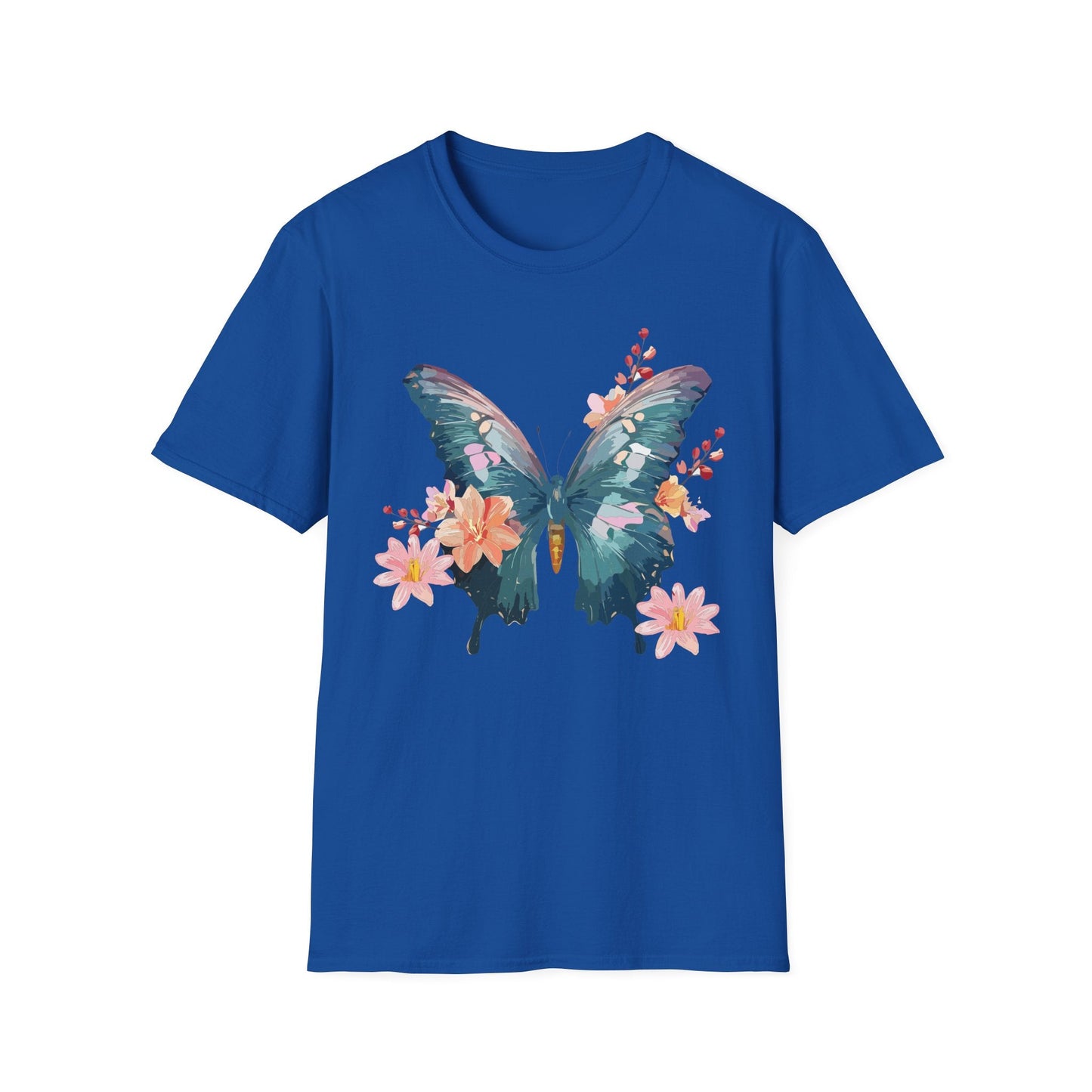 Butterfly T Shirt Unisex Gildan Softstyle 64000 100 Percent Ring Spun Cotton Monarch Tee