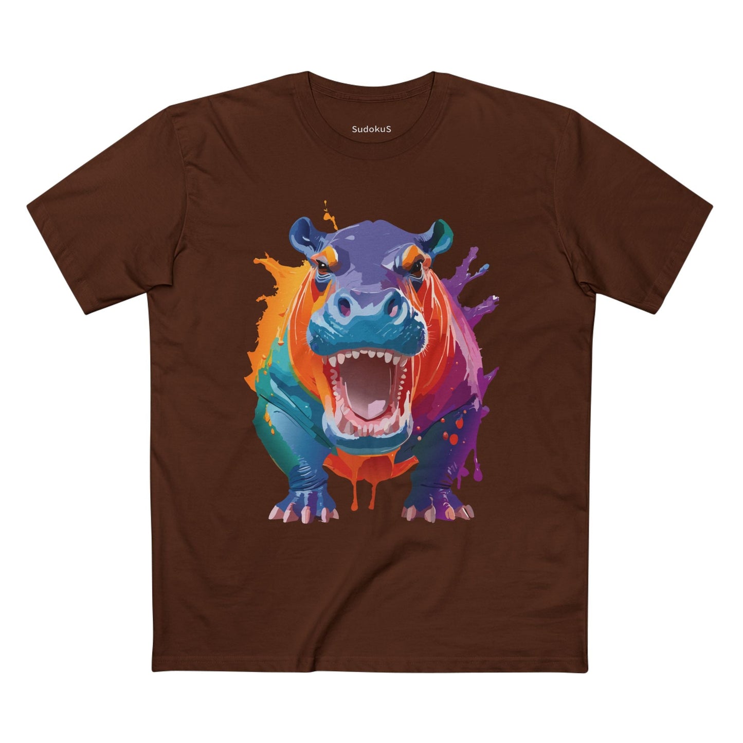 Hippo Graphic Unisex 100 Cotton Staple Tee with Animal Design Artwork 5