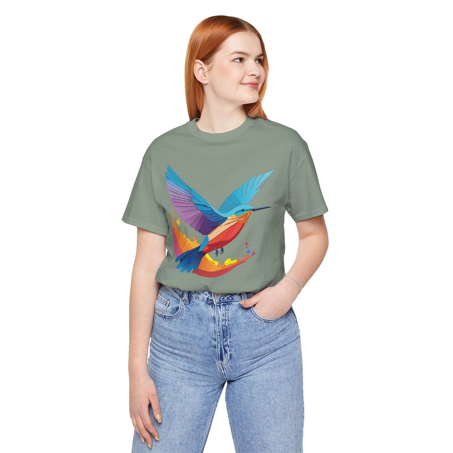 Unisex Animal Shirt Art Design Tee With Wild Animals Print Soft Comfortable Short Sleeve Tee