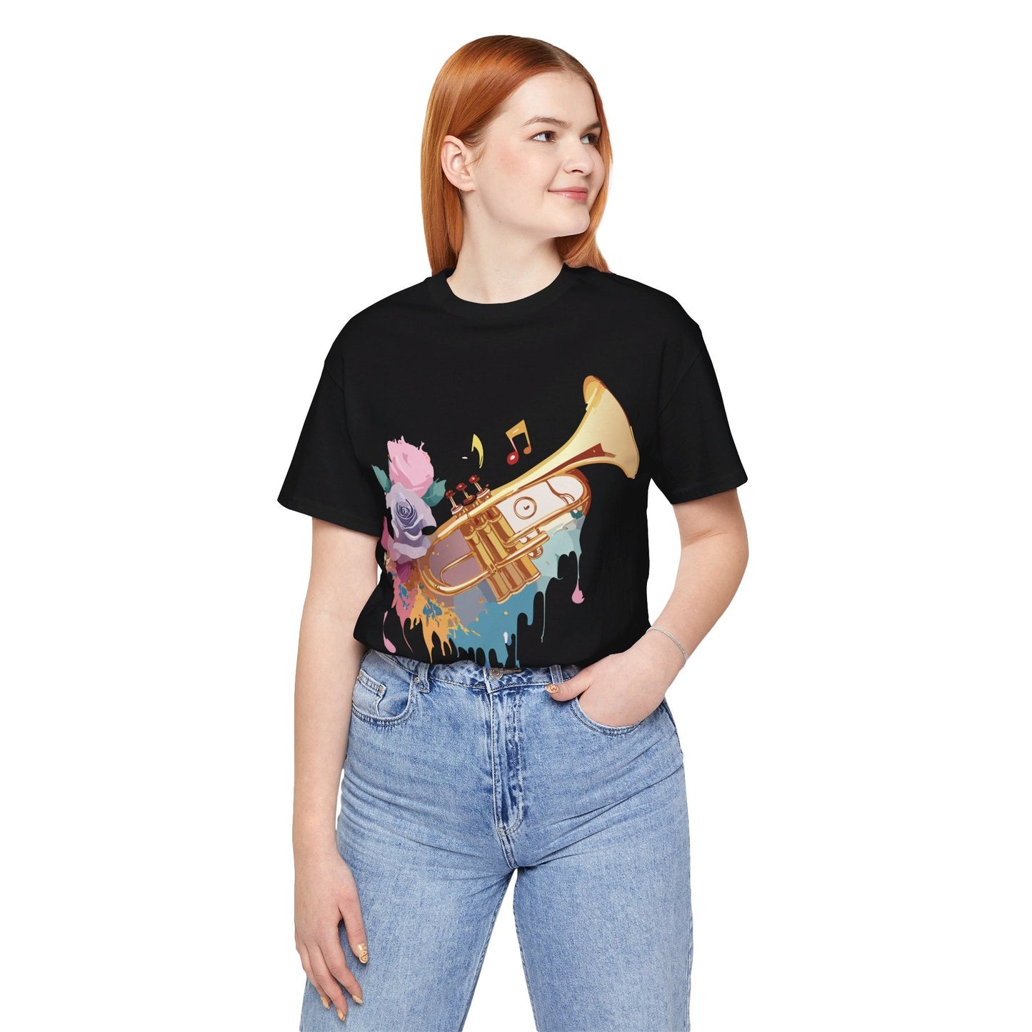 Music Graphic Unisex 100 Cotton Vintage Art with Musical Elements Tee 130