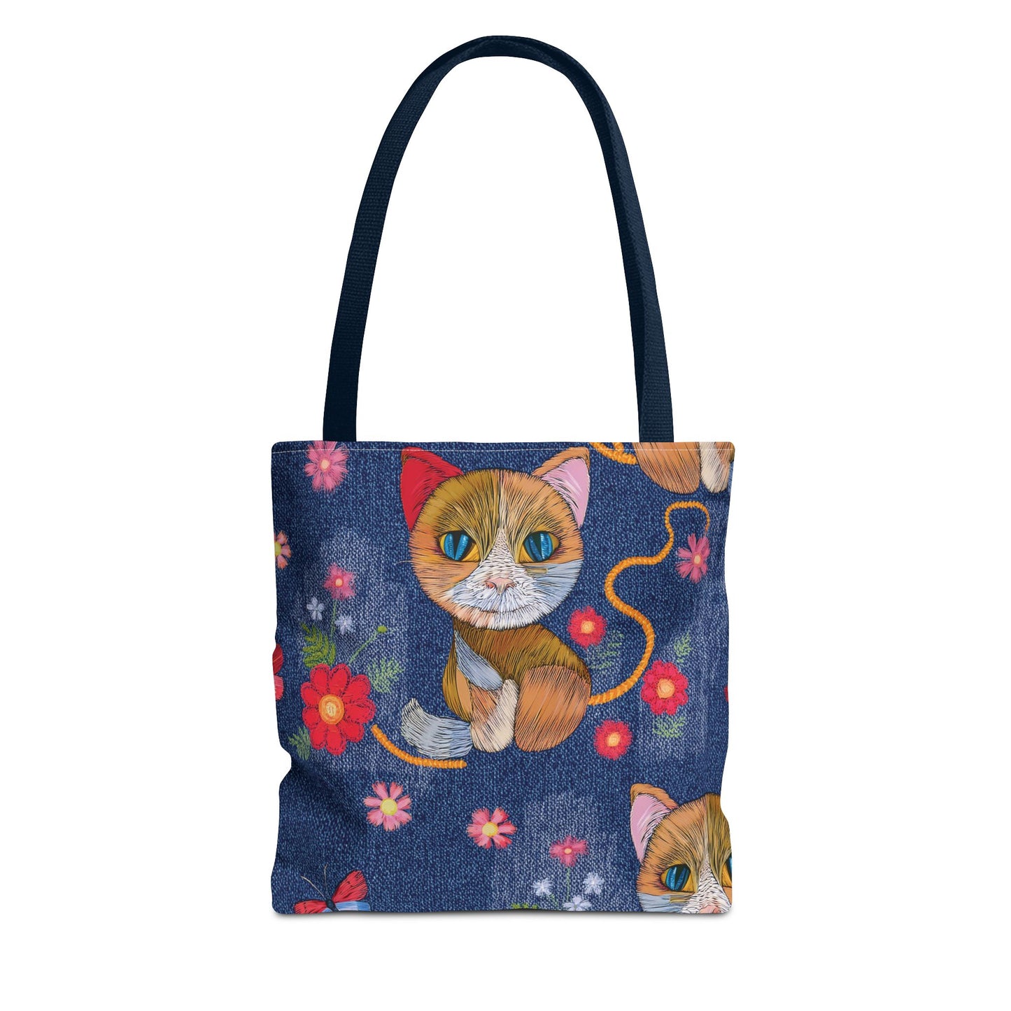 Denim Fabric Imitation Print Unisex Canvas Bag Poly Spun 3 Sizes Tote Bag 190-12