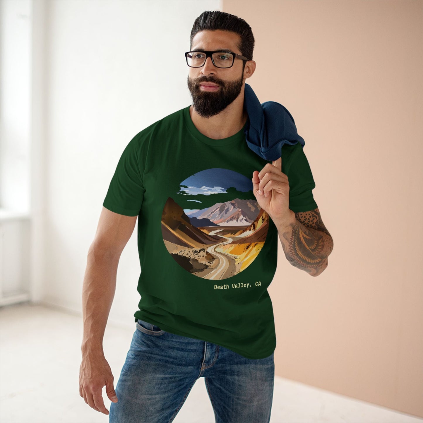 Travel Shirt Unisex Death Valley Tee With Original Art Design By Retro2Nova Premium Cotton Staple