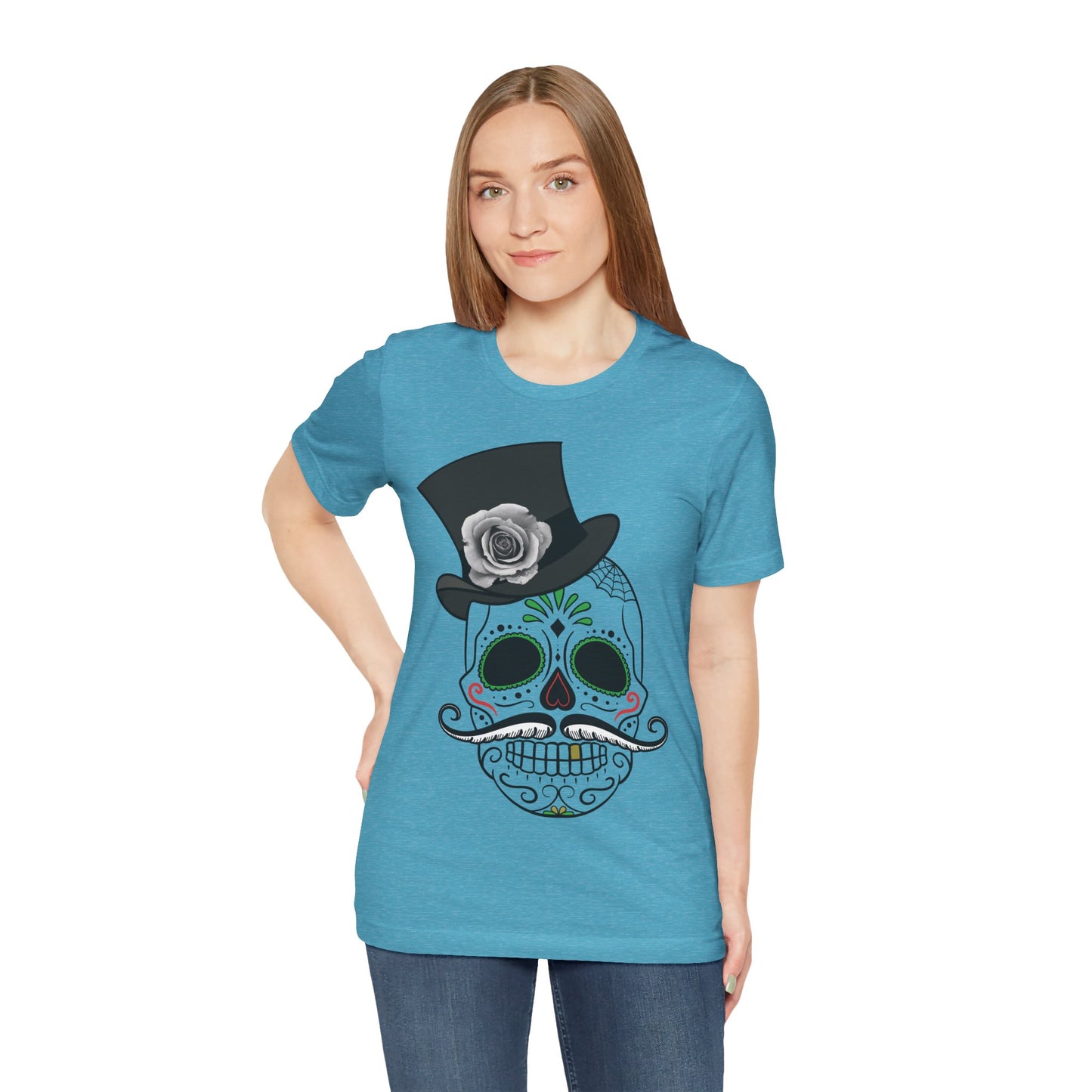 Unisex-T-Shirt aus Baumwolle mit Totenkopf