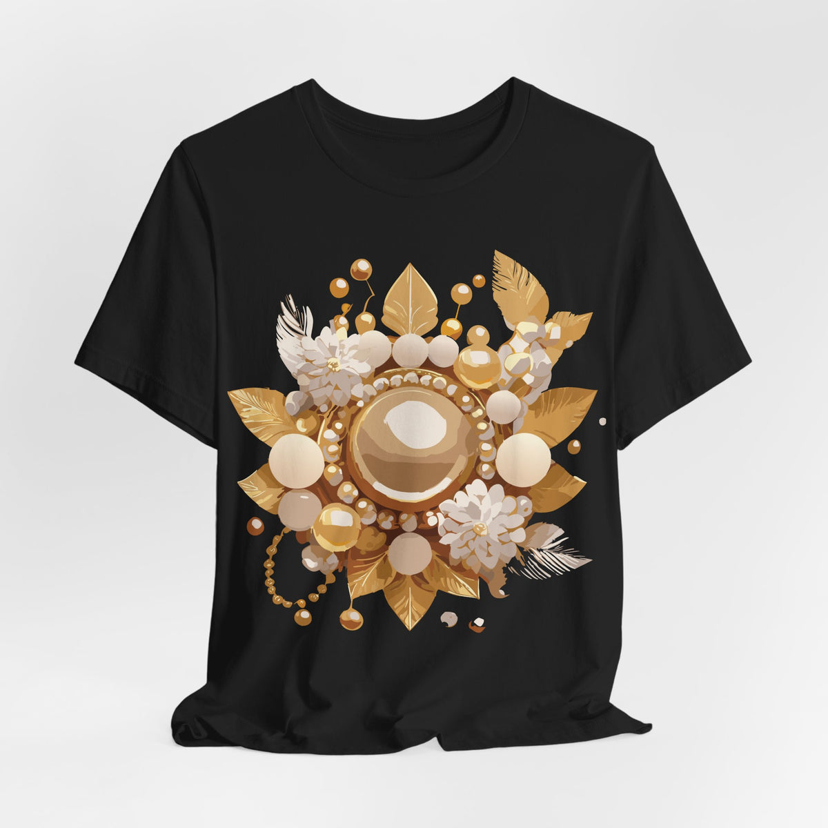 Jewelry Graphic Unisex Cotton Bella+Canvas Tee with Gemstones Art Design m35