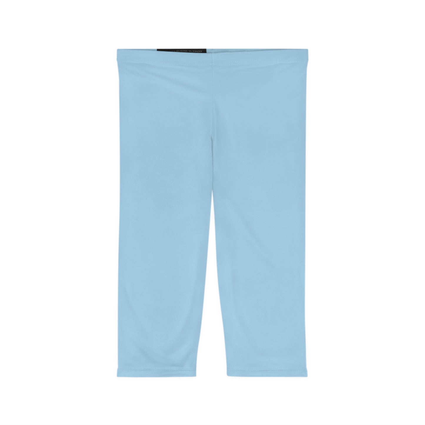 Icy Blue Color Women's Brushed Suede Poly Span Casual Capri Leggings XS-2XL