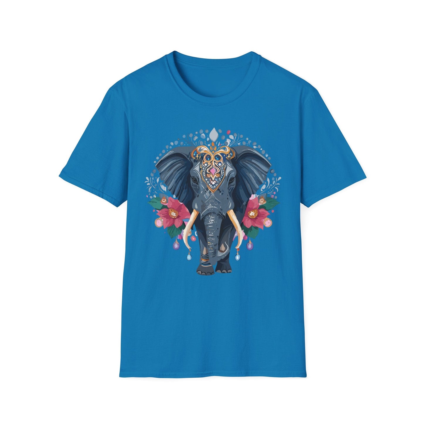 Elephant Graphic T Shirt Unisex Cotton Tee Softstyle Gildan 64000 Elephant Design