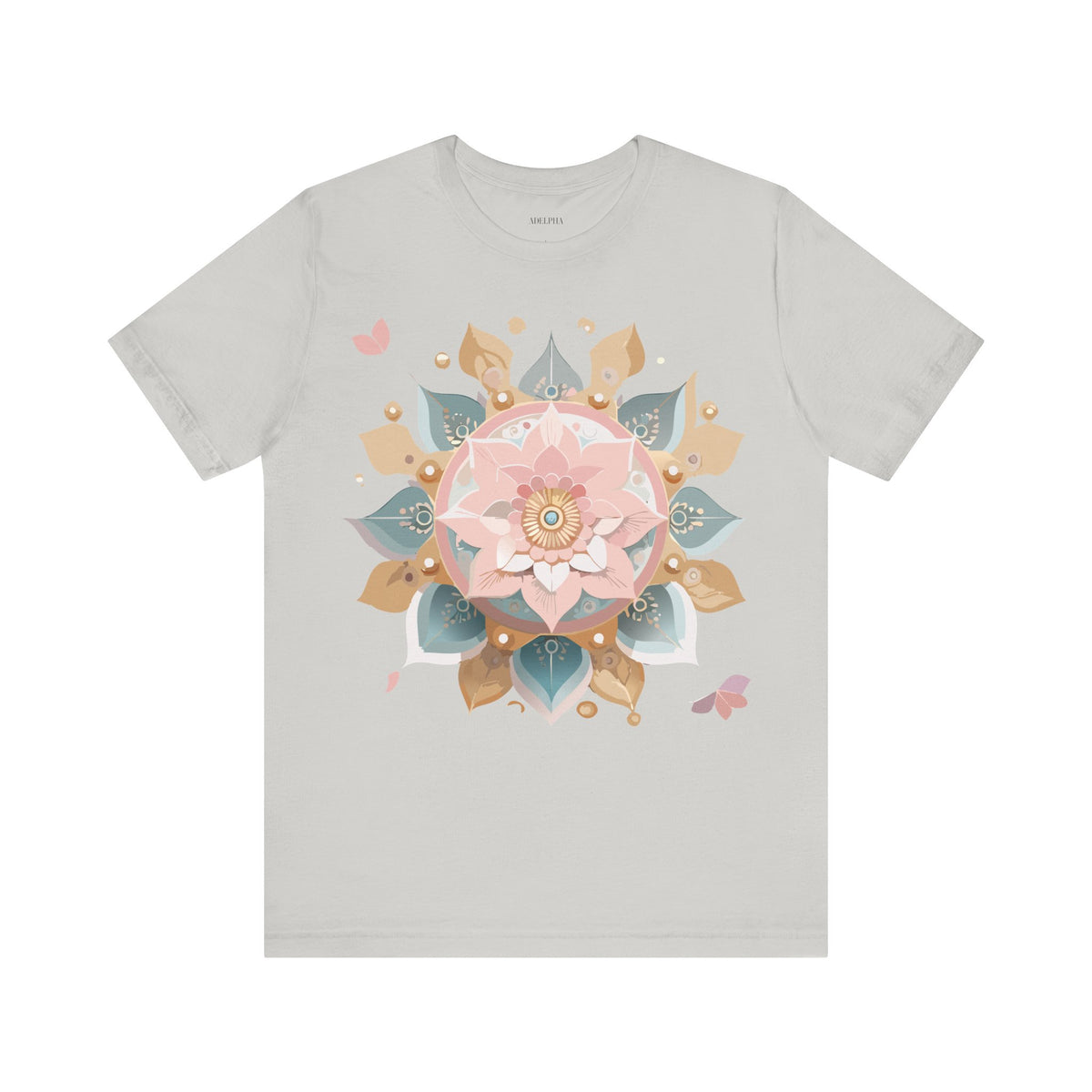Mandala Graphic Unisex Cotton Bella+Canvas Tee with Floral Art Design d25