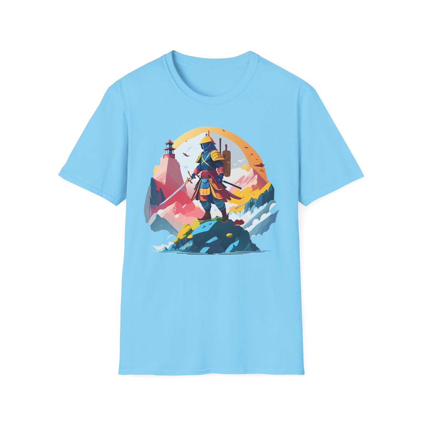 Samurai Unisex T Shirt Softstyle 64000 Short Sleeve Tee 100 Percent Cotton Breathable Comfort Fit