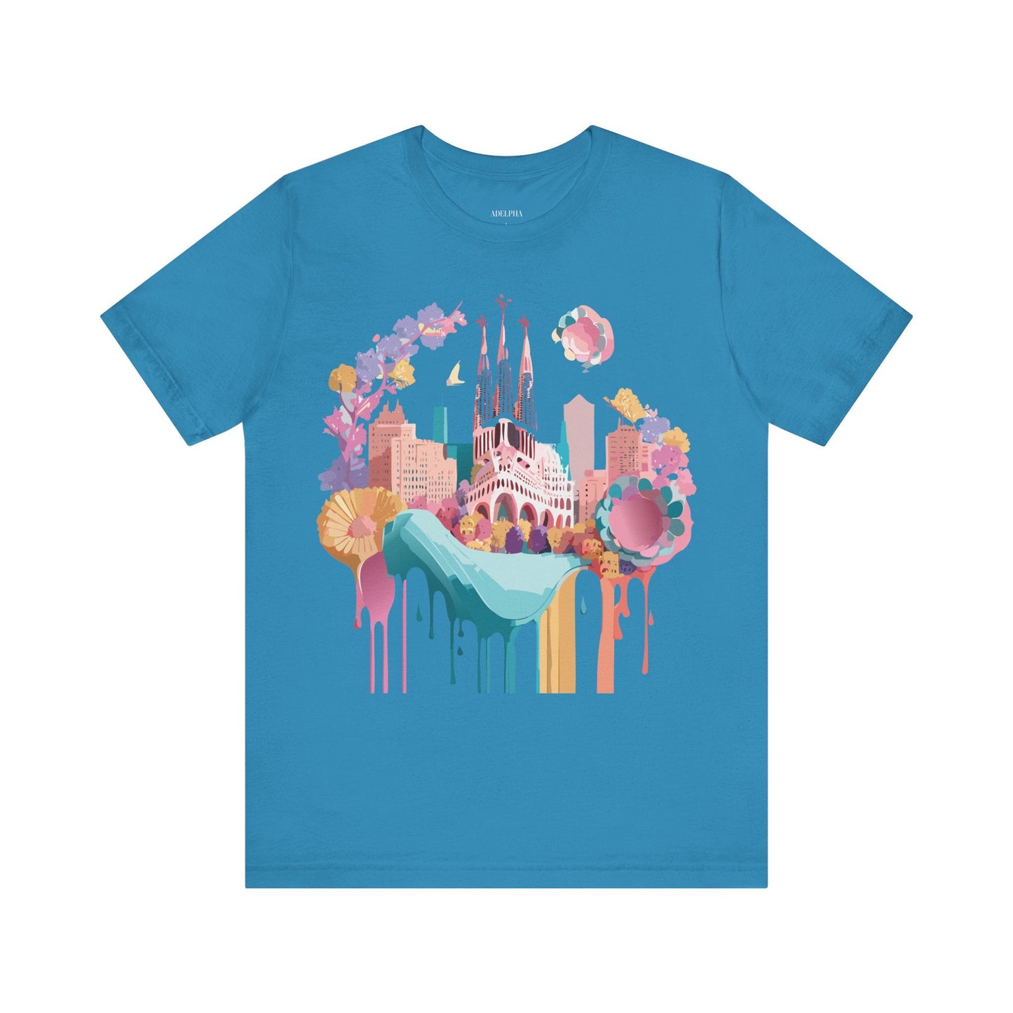 Tourist Shirt Barcelona Graphic Tee Unisex Vintage Style Adelpha Artwork Art Design Tee
