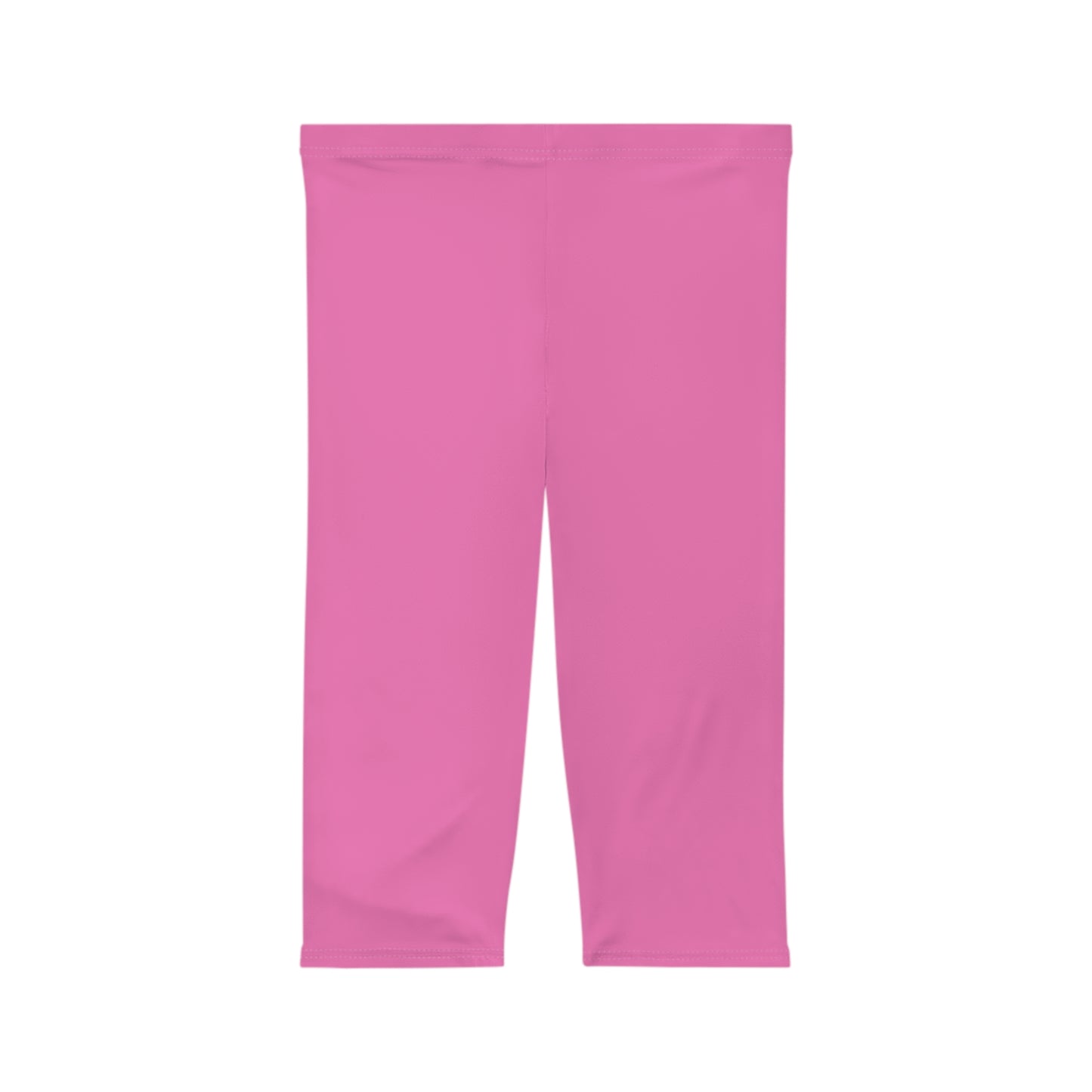 Pink Carnation Color Women's Brushed Suede Poly Span Casual Capri Leggings XS-2XL