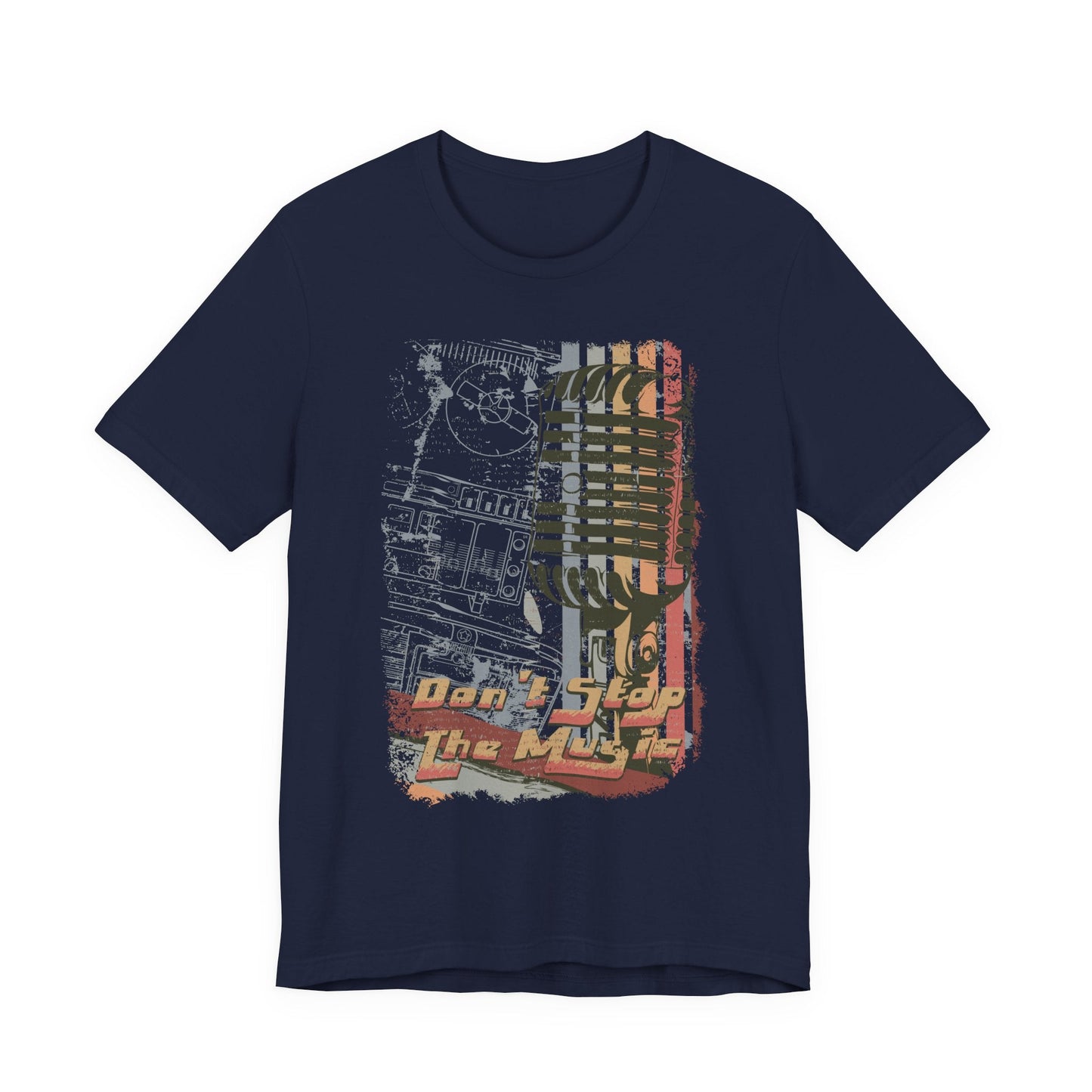 Retro Microphone Graphic Unisex Cotton T-Shirt r9