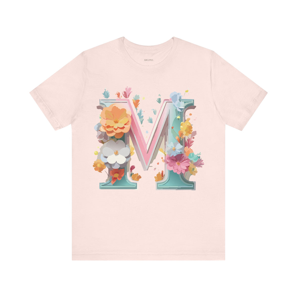 Letter M Graphic Unisex Cotton Bella+Canvas Tee with Art Letter Design