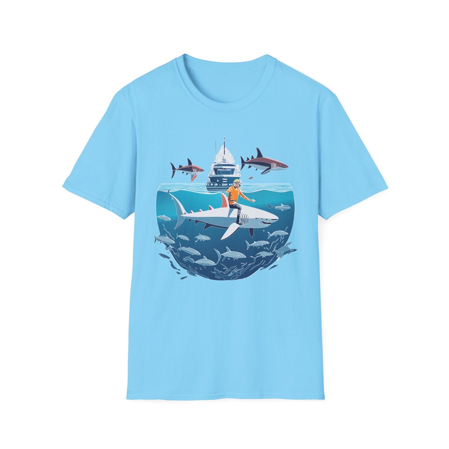 Ocean Tee Shirt Unisex Softstyle Gildan 64000 Cotton T Shirt Lightweight Casual Tee