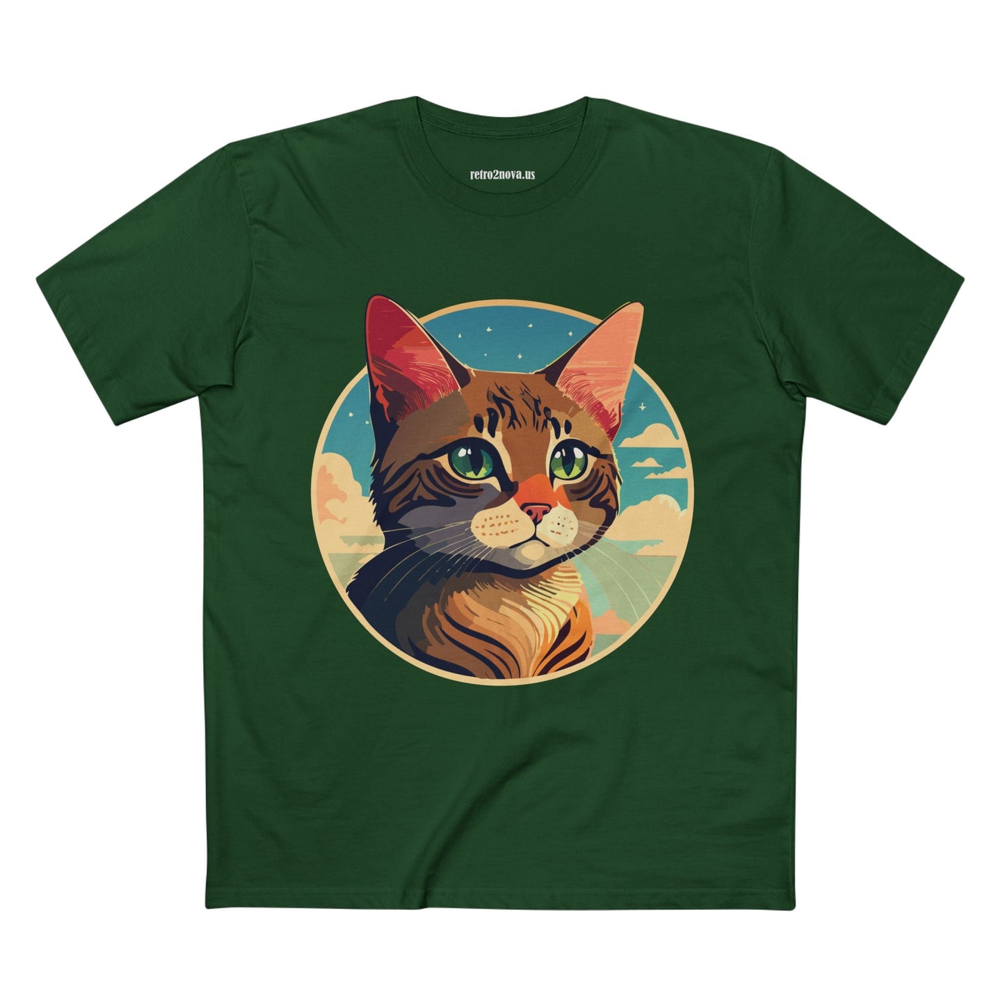 Animals Shirt Cat Design Unisex Premium Cotton Tee With Original Art From Retro2Nova Collection Exclusive Edition