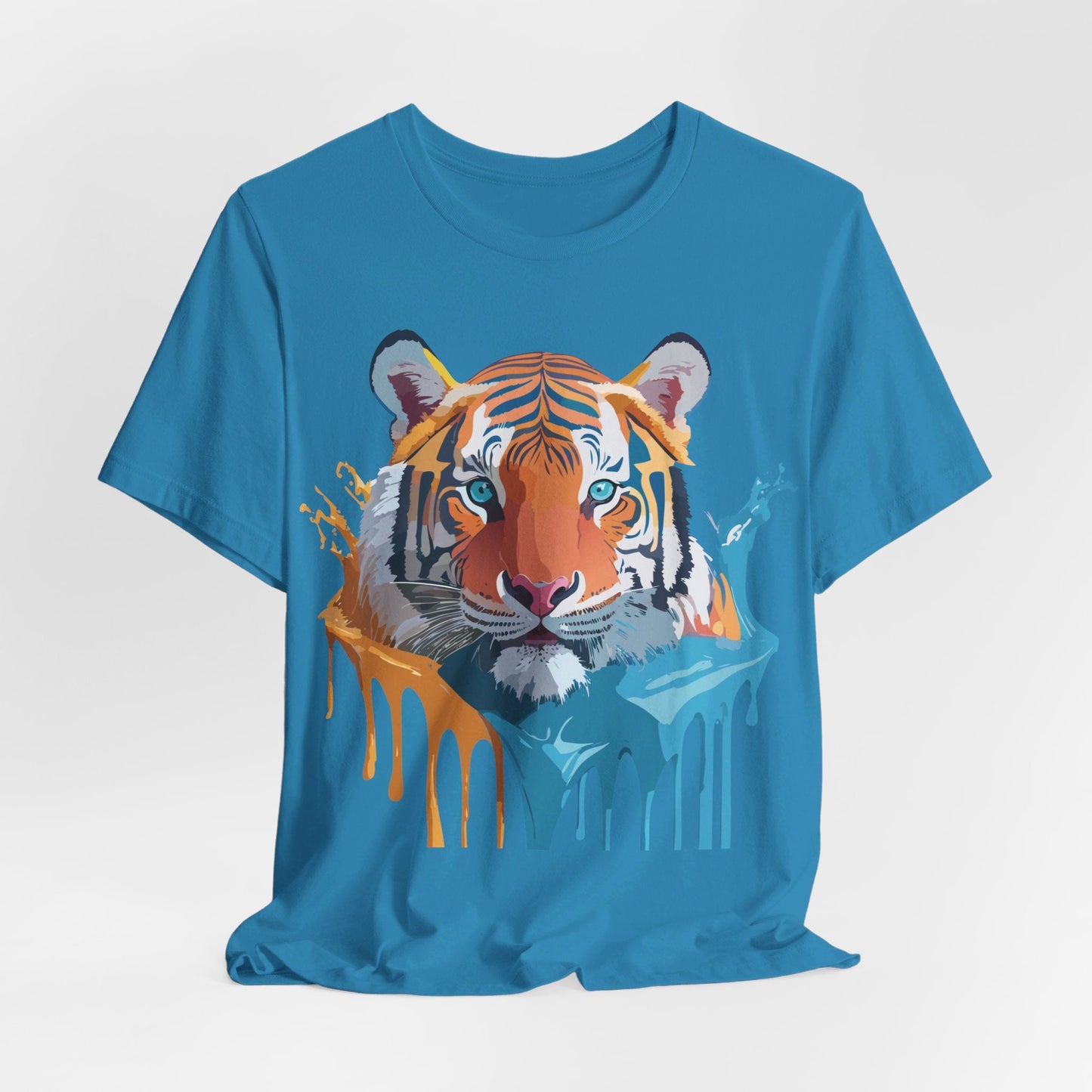 Tiger Graphic Tee Unisex Short Sleeve Shirt Featuring Vintage Inspired Artwork By Adelpha