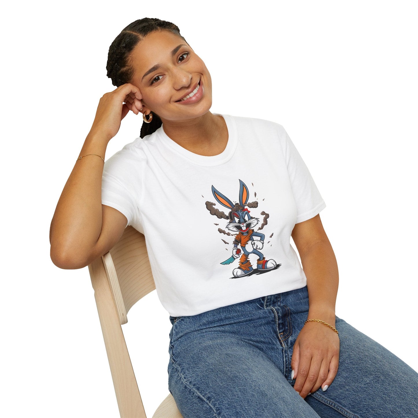 Bugs Bunny T Shirt Unisex Cartoon Tee Gildan Softstyle 64000 Comfortable Graphic Tee Classic