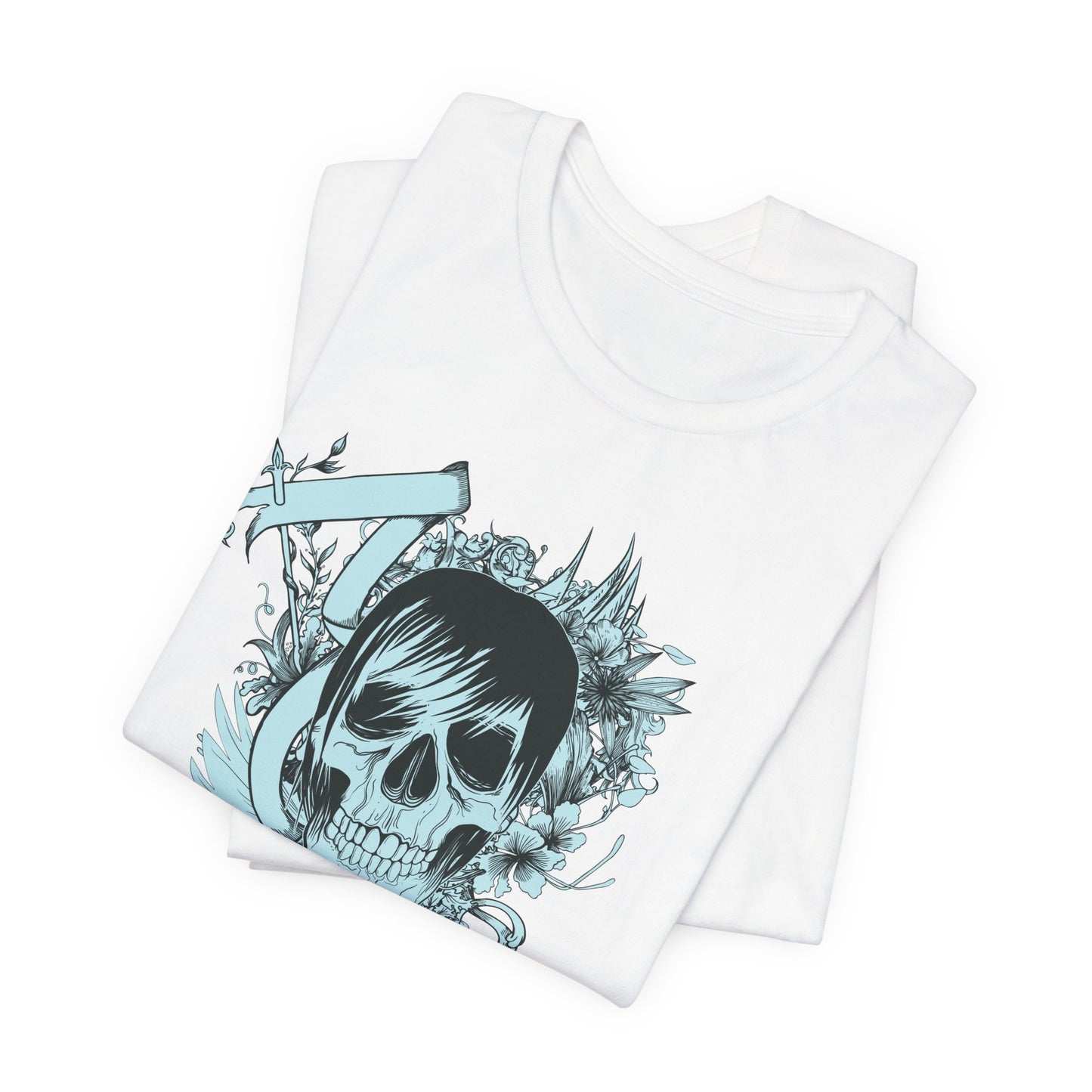 Sky Skull Graphic Design Tee, Skull Shirt, Vintage Tees, Art Design T-Shirt, Vintage Graphic Tee, Art Shirts with Skulls