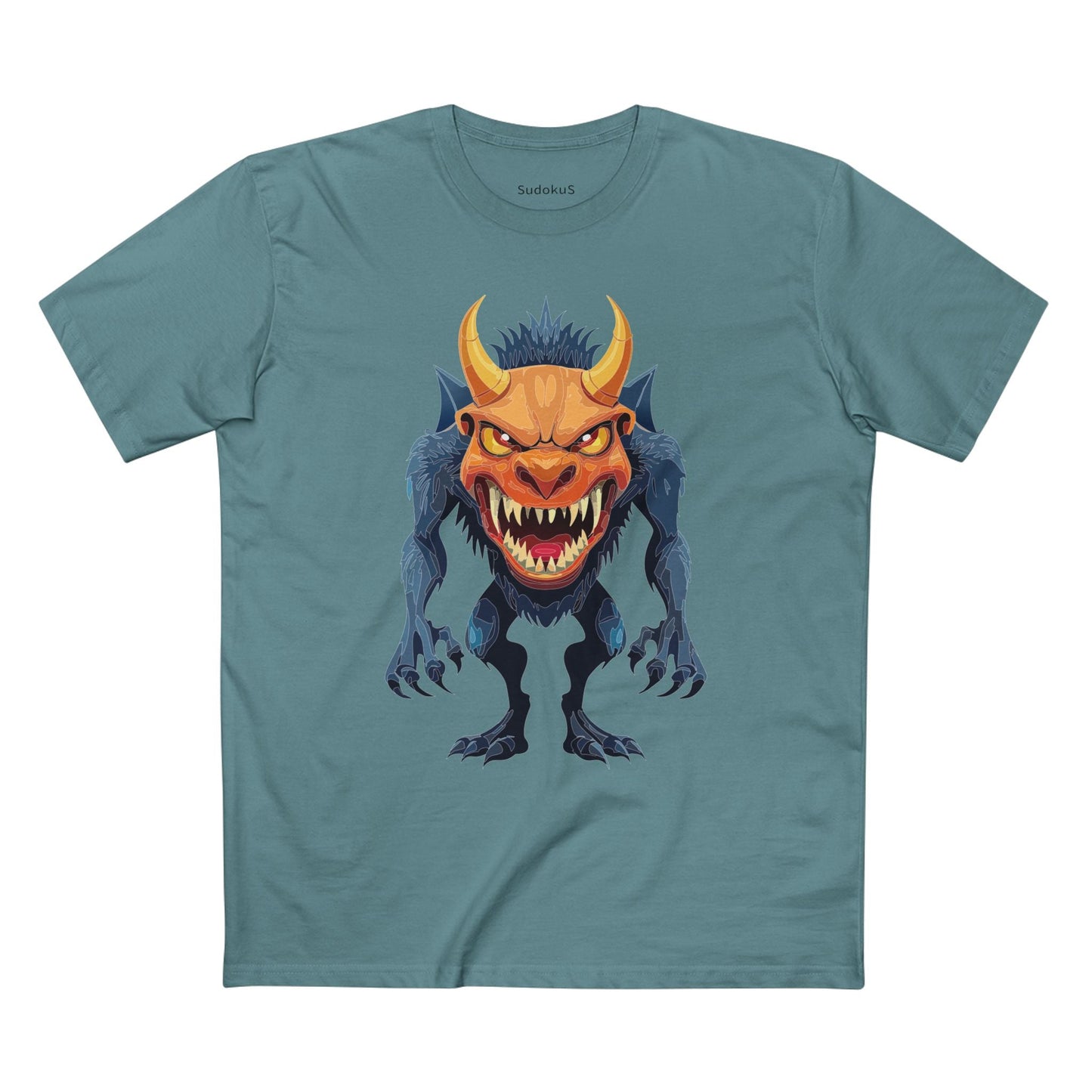 Cartoon Monsters Graphic Unisex 100 Cotton Staple Tee 5