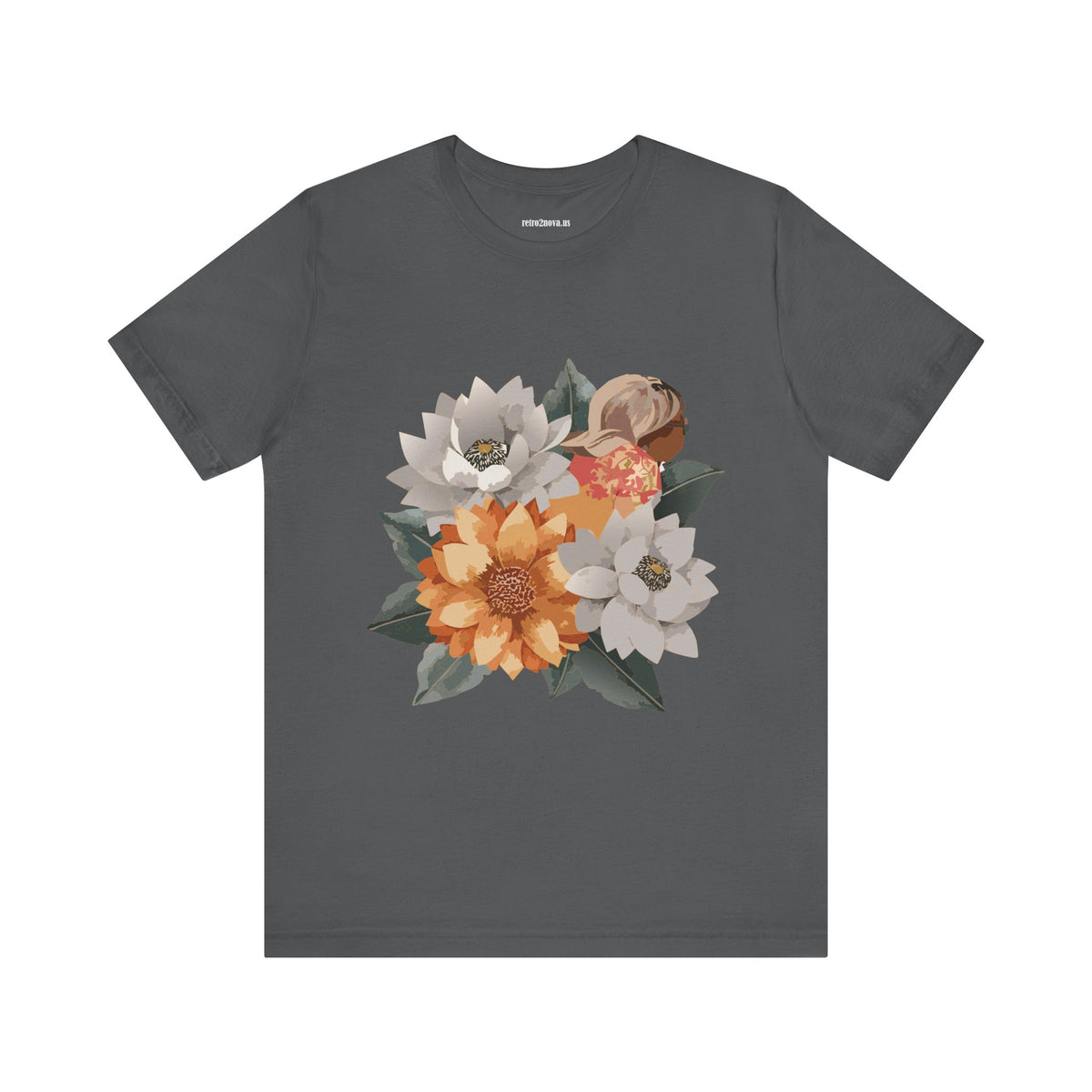 Floral Graphic Unisex Cotton Bella+Canvas Tee with Flowers Design ab102